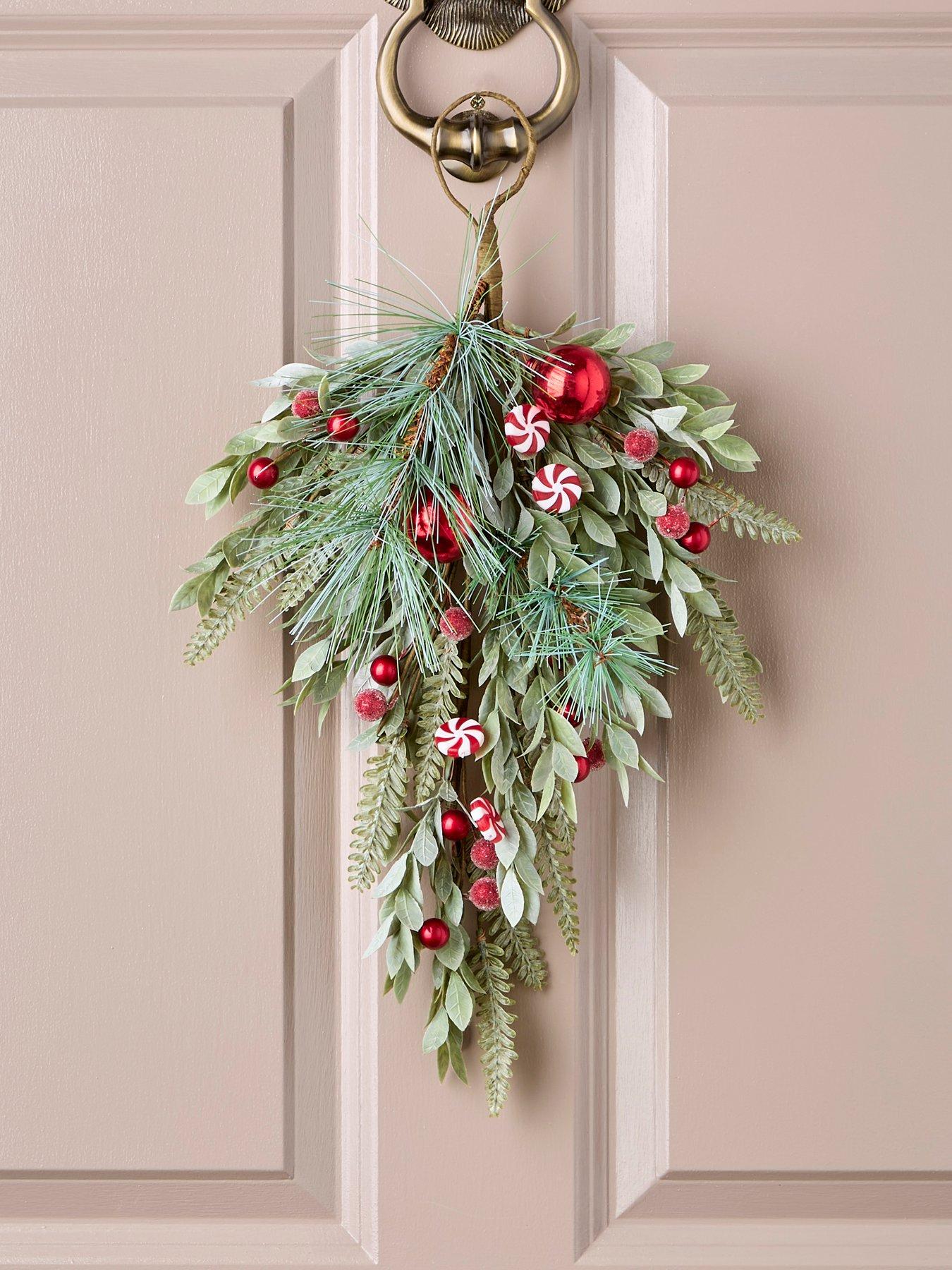 undefined 48cm Candy Cane  &  Bauble Christmas Swag