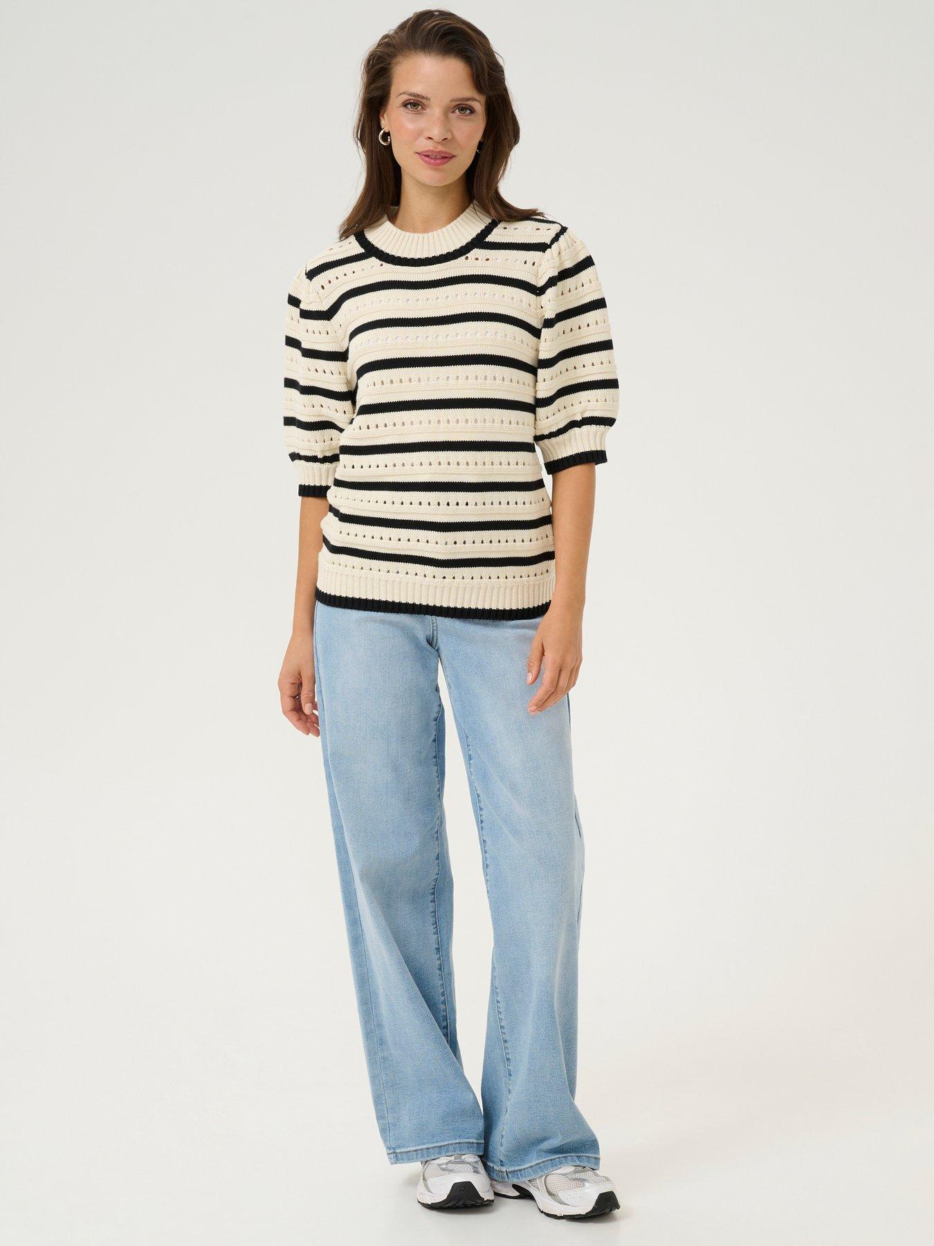  image of kaffe-evelyn-half-sleeve-pullover-neutral