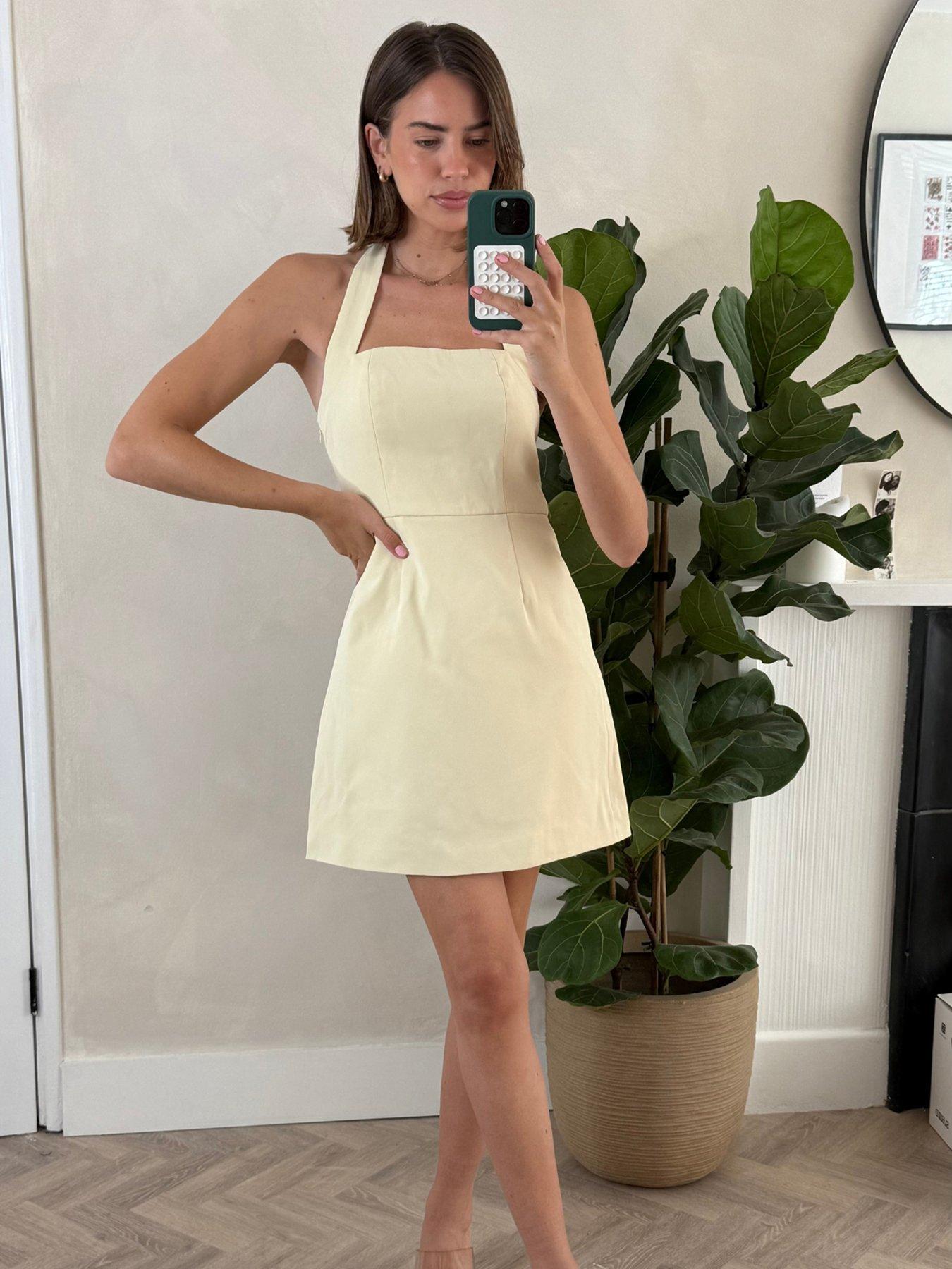 Style Cheat Halter Mini Dress - Yellow