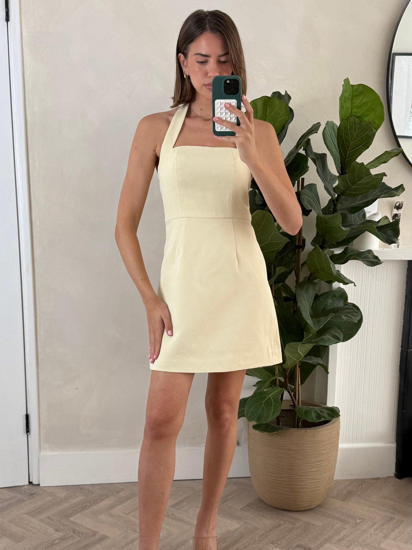 Image 3 of 4 of Style Cheat Halter Mini Dress - Yellow