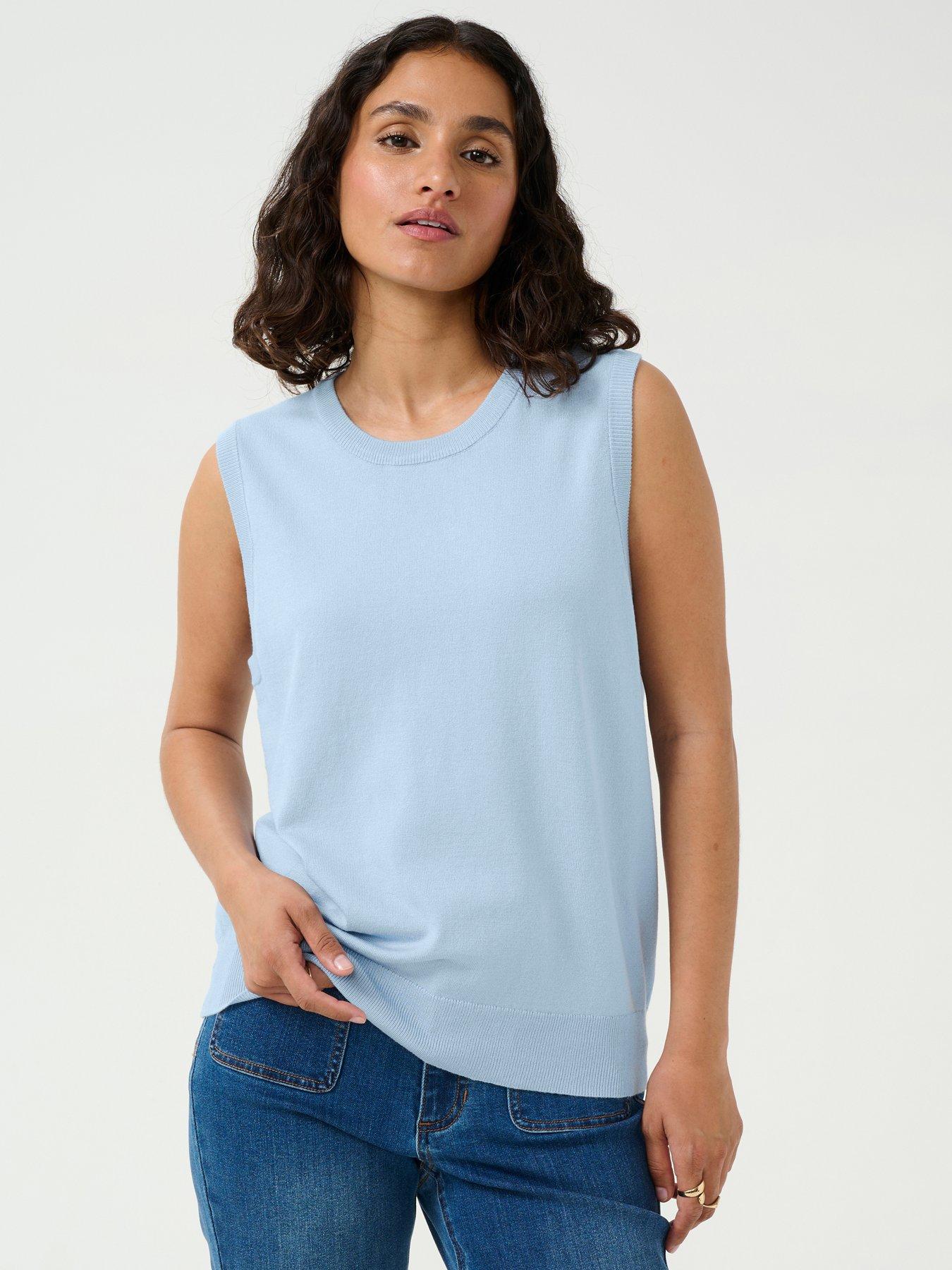  image of kaffe-lizza-vest-blue