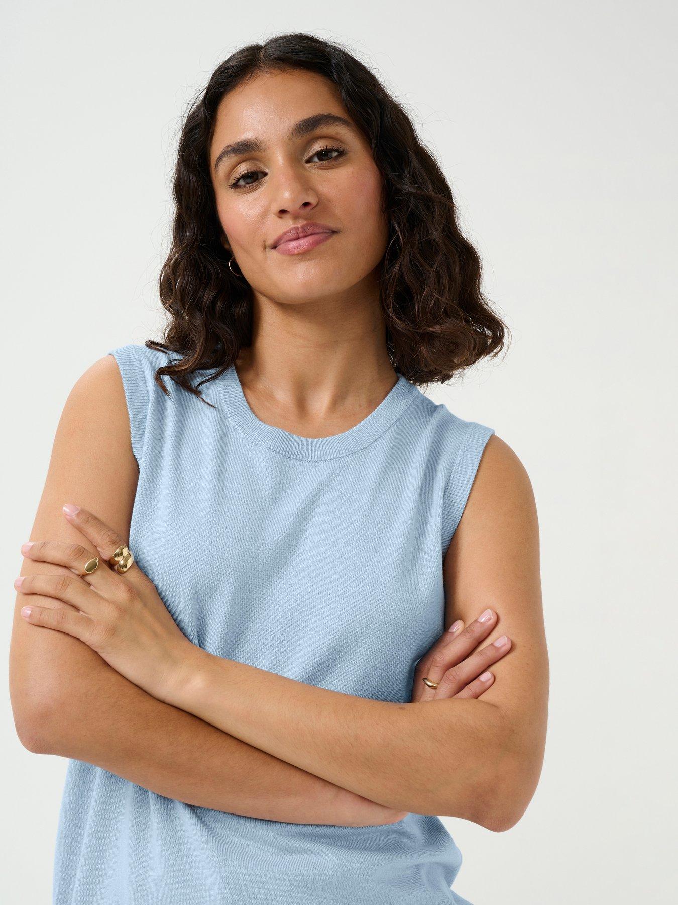 image of kaffe-lizza-vest-blue