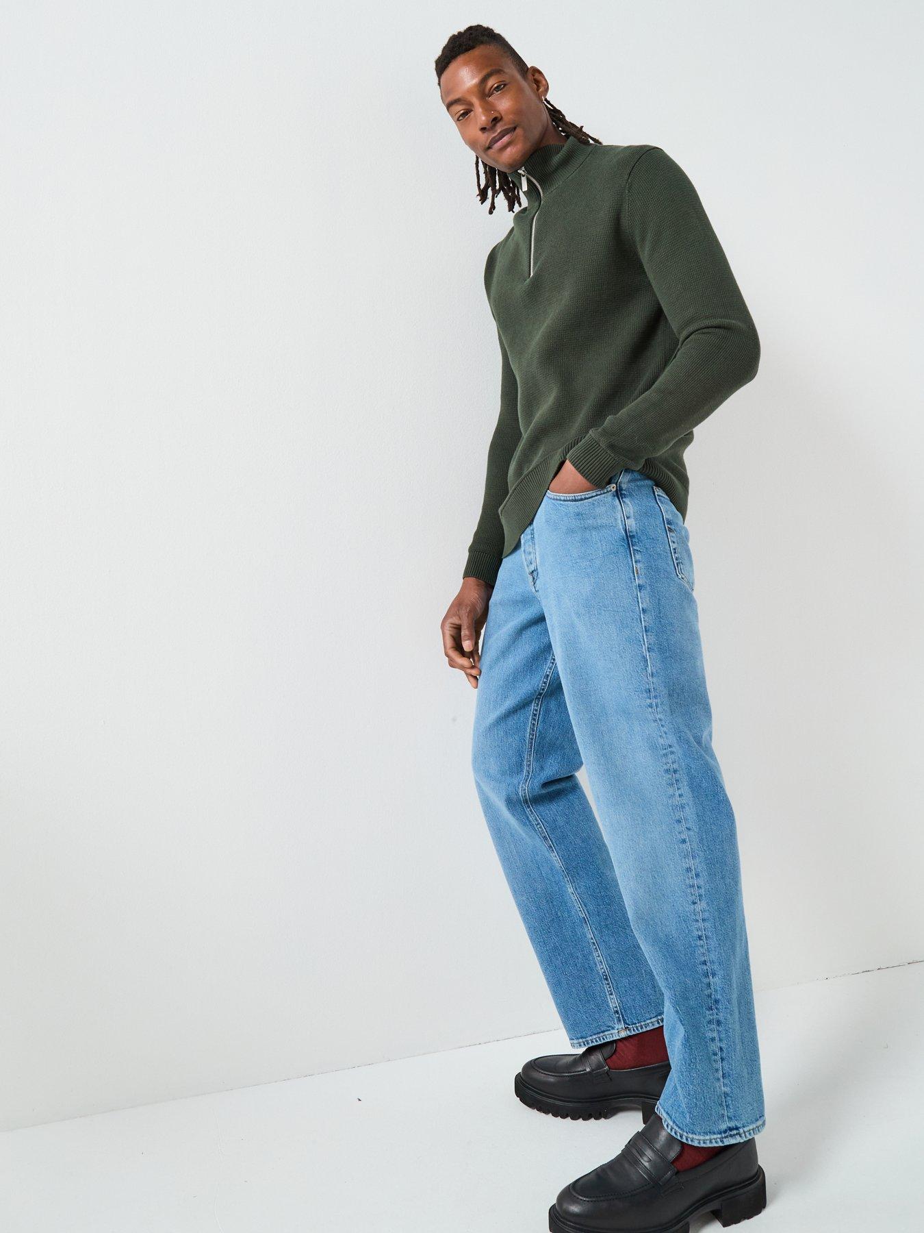  image of selected-homme-loose-fit-ben-kori-light-wash-jeans-light-blue