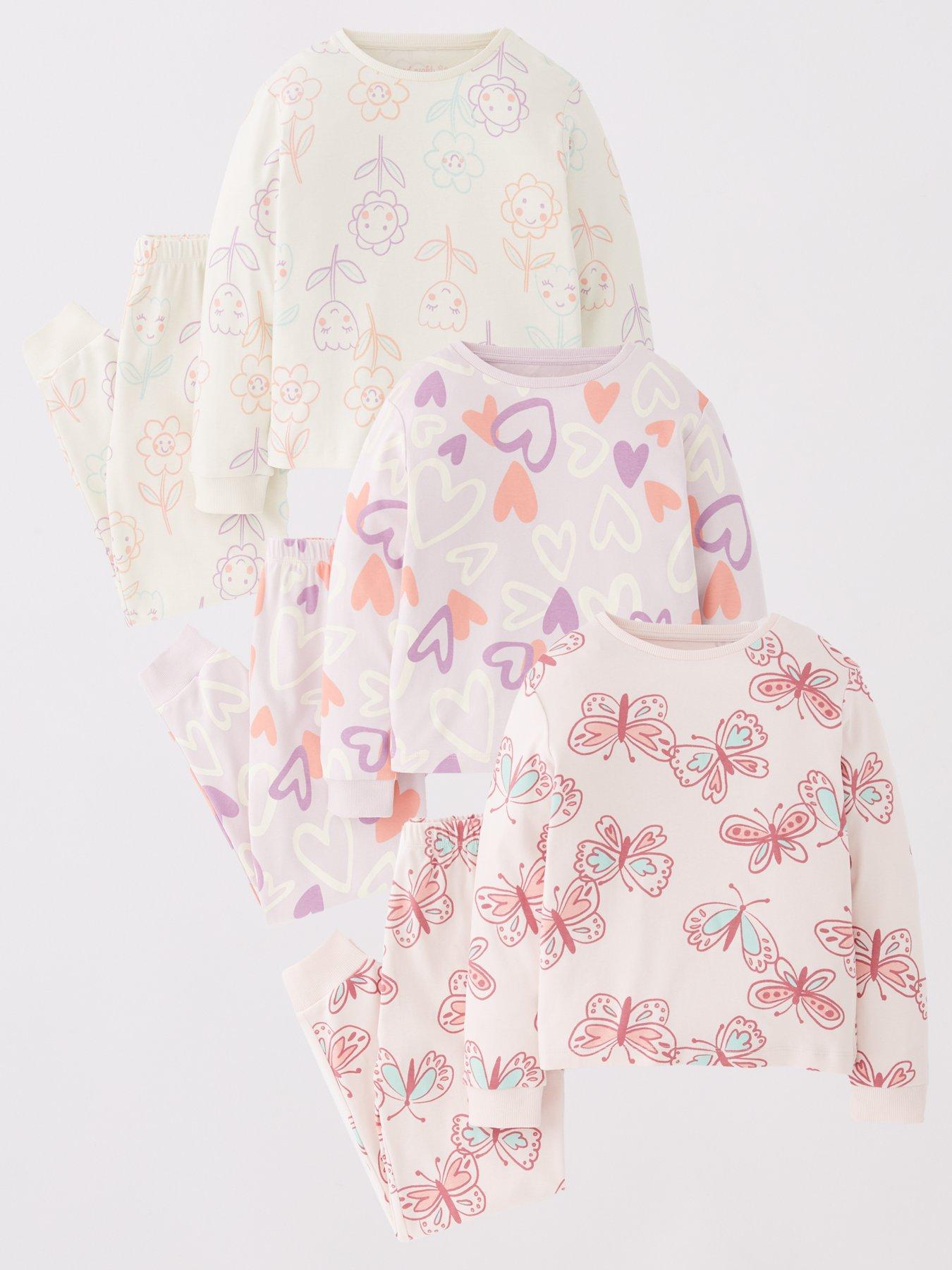 front image of the-very-collection-girls-3-pack-printed-pjs-multi