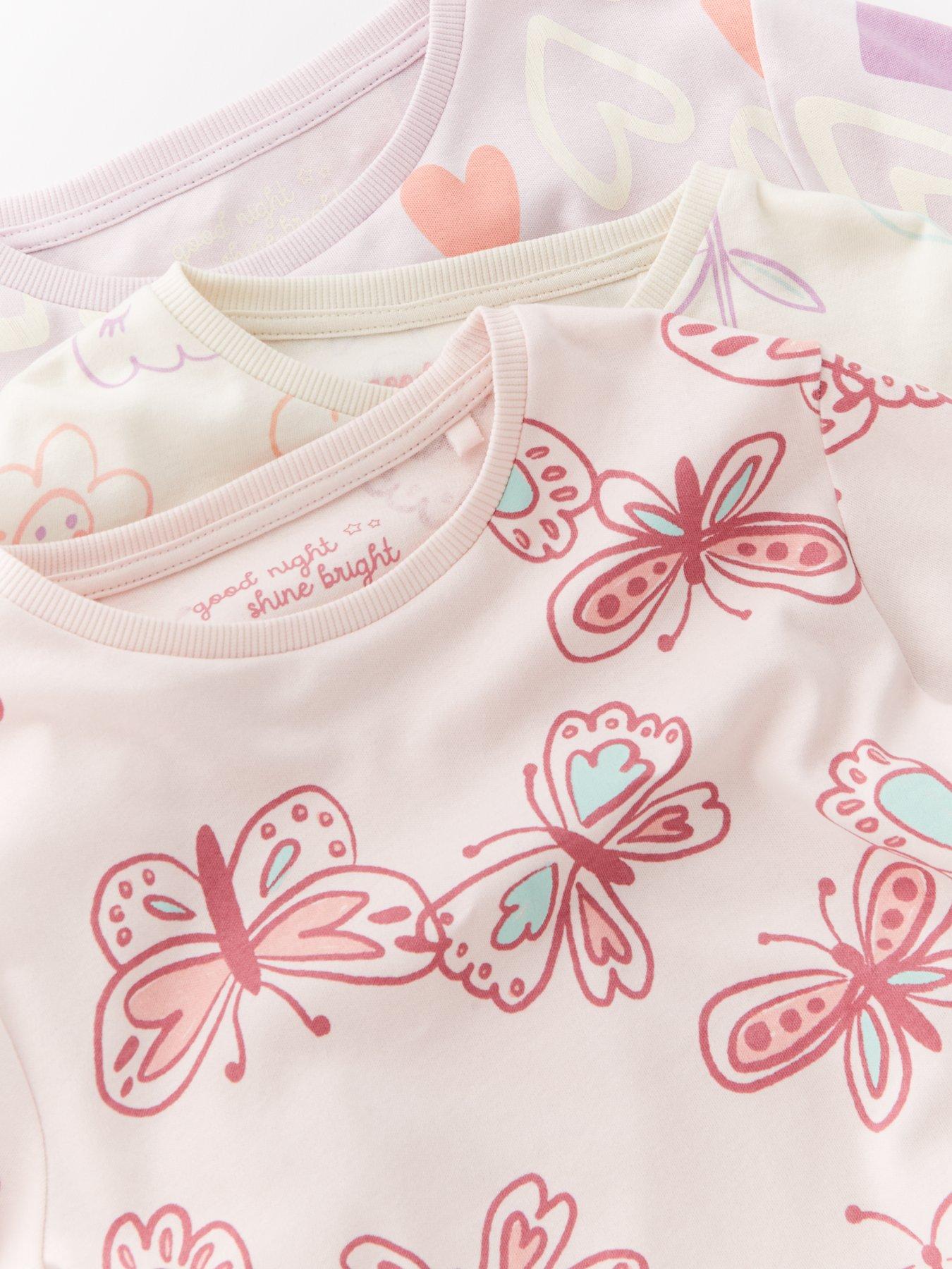 image of the-very-collection-girls-3-pack-printed-pjs-multi