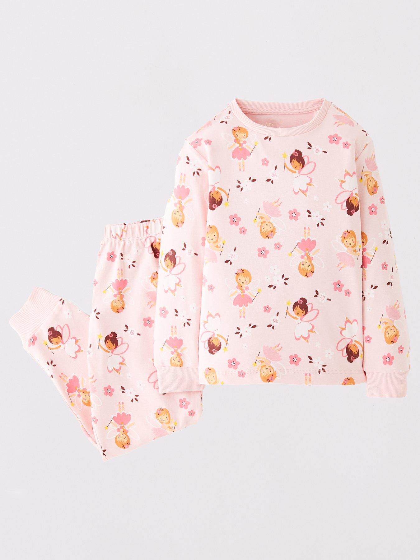 back image of the-very-collection-girls-2-pack-fairy-ballerina-pyjamas-multi