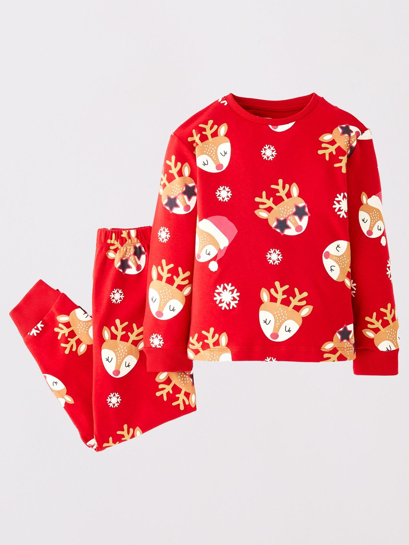  image of the-very-collection-girls-novelty-2-pack-christmas-pyjamas-multi