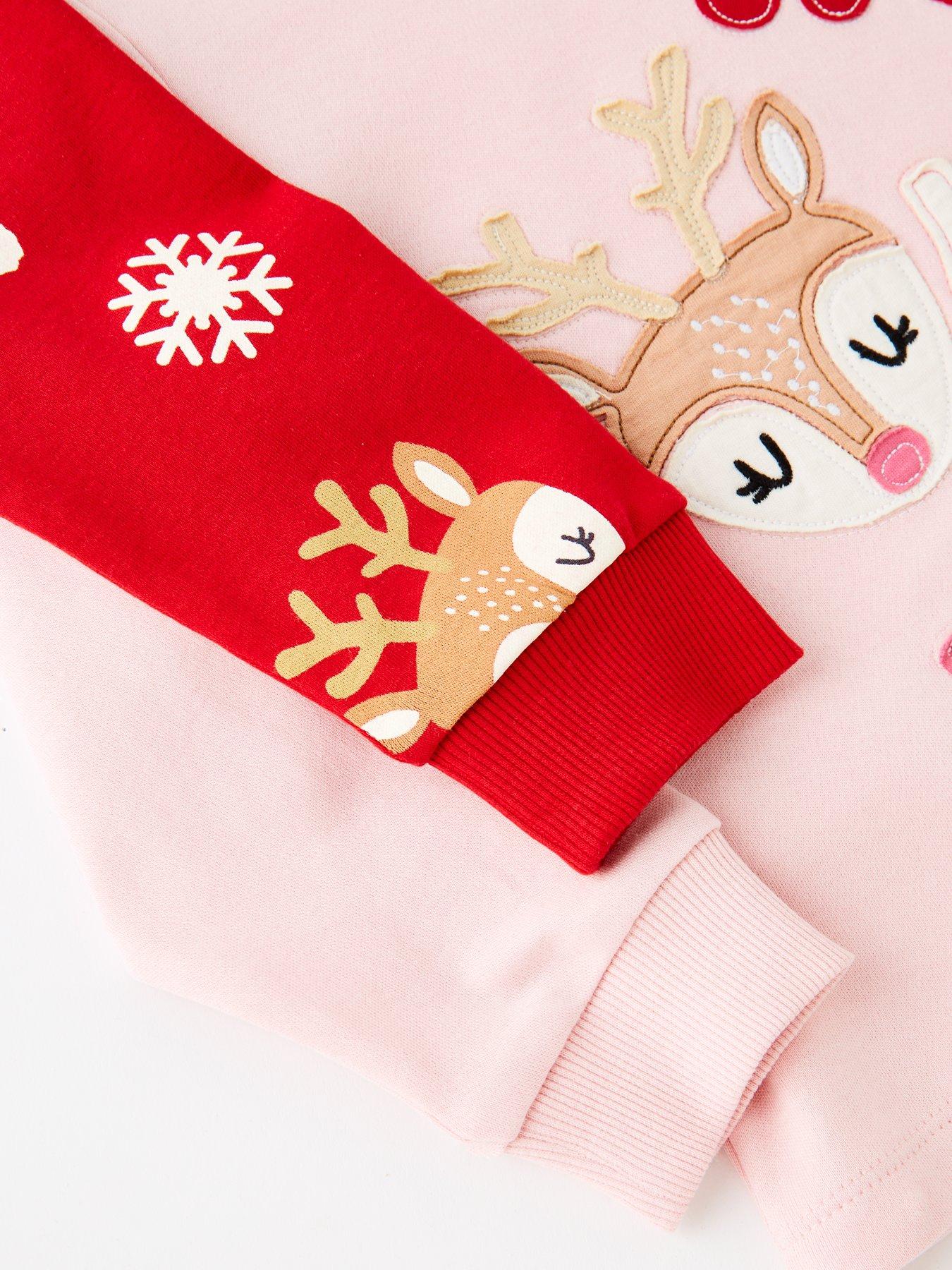  image of the-very-collection-girls-novelty-2-pack-christmas-pyjamas-multi