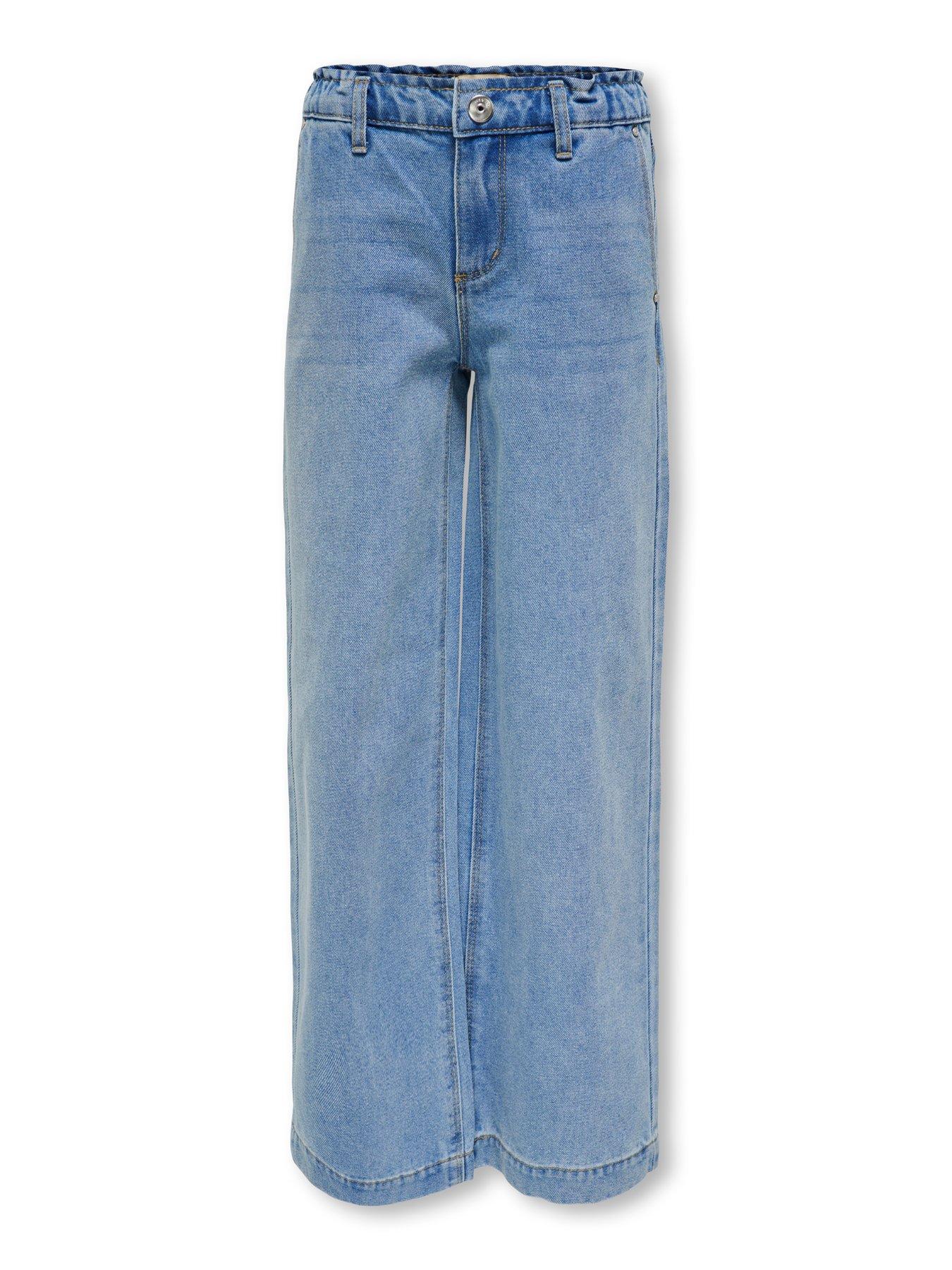 Image 4 of 6 of Only Kids Girls Comet Wide Leg Jeans - Light Blue