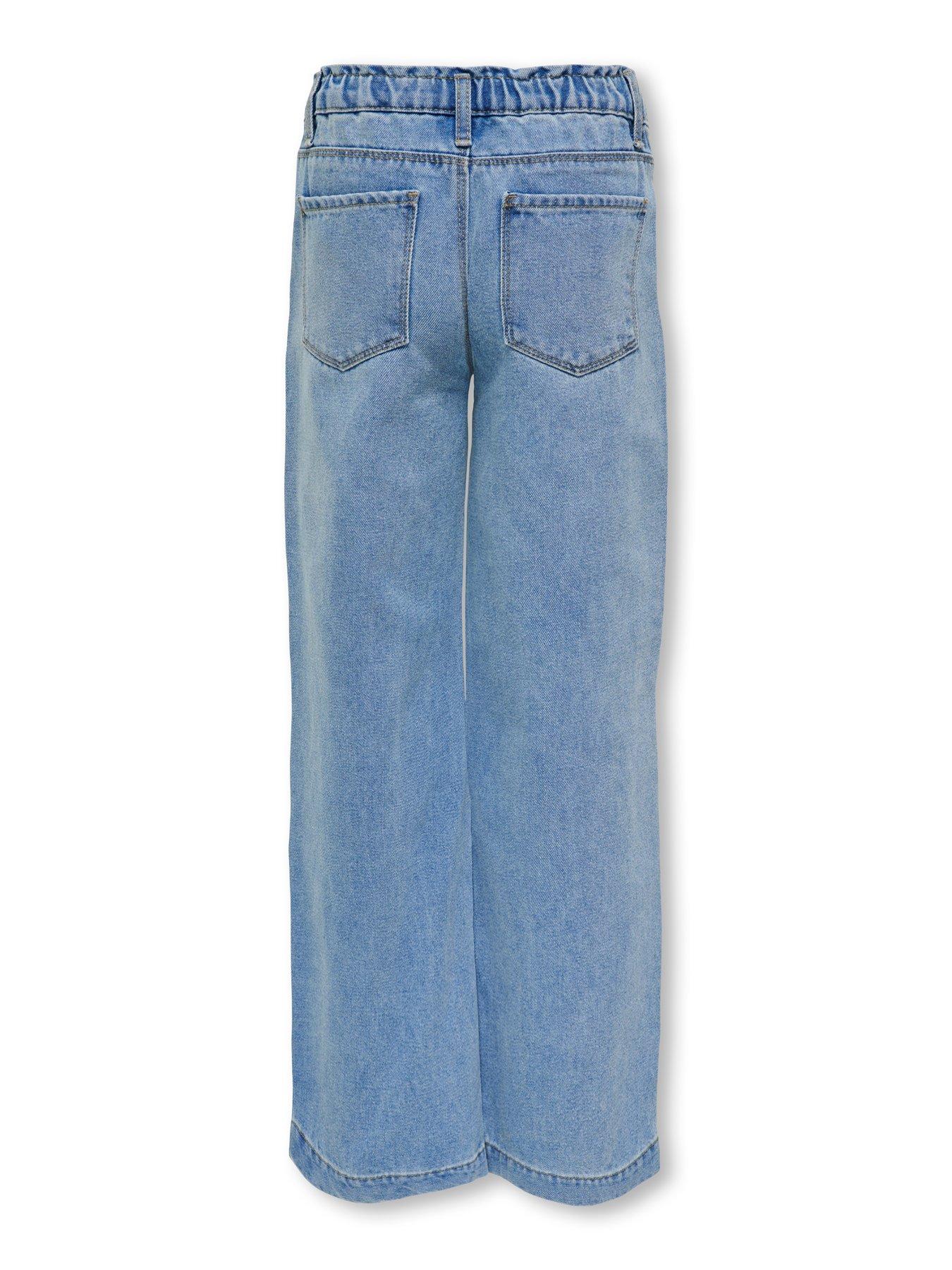Image 5 of 6 of Only Kids Girls Comet Wide Leg Jeans - Light Blue
