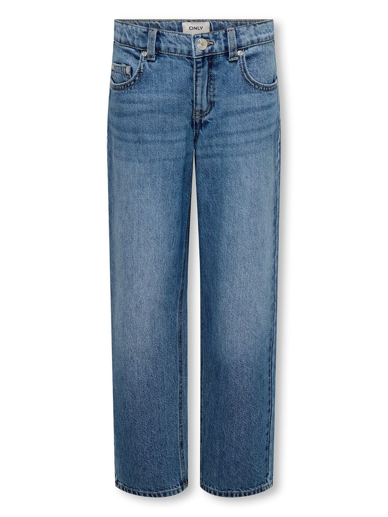 undefined Girls Mom Straight Jeans - Blue
