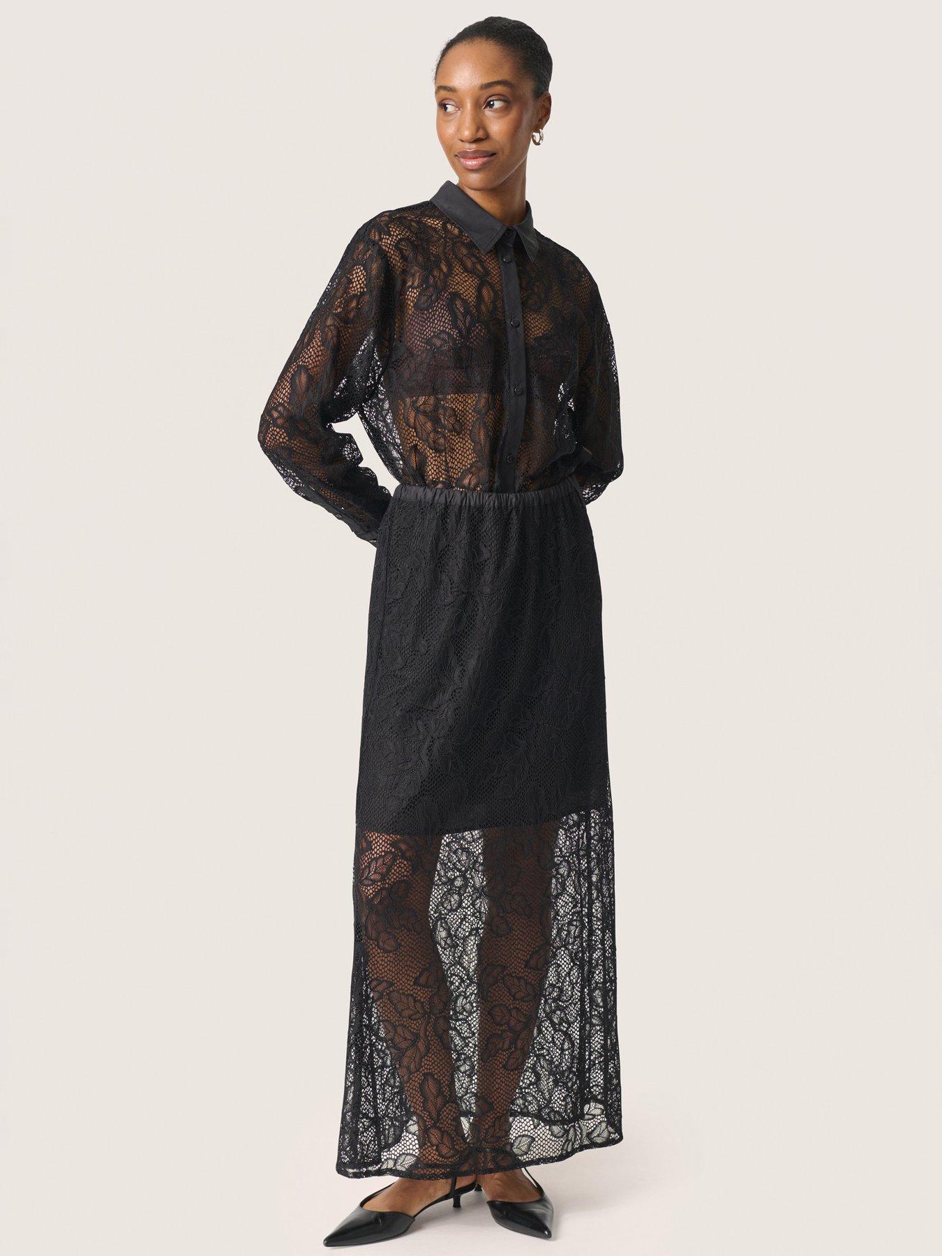  image of soaked-in-luxury-nylah-skirt-black