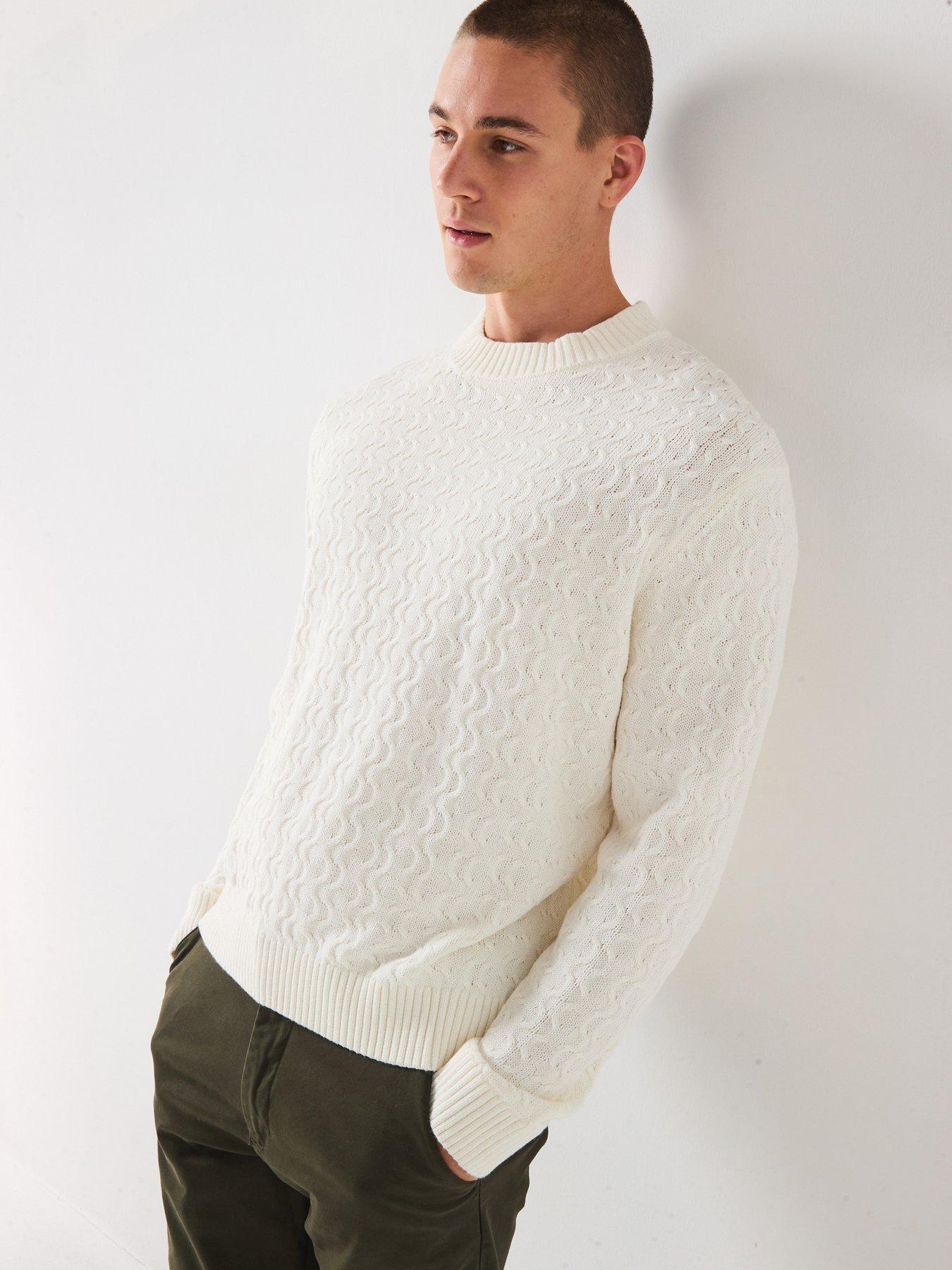 undefined Philip Long Sleeve Relaxed Fit Knitted Jumper - Cream