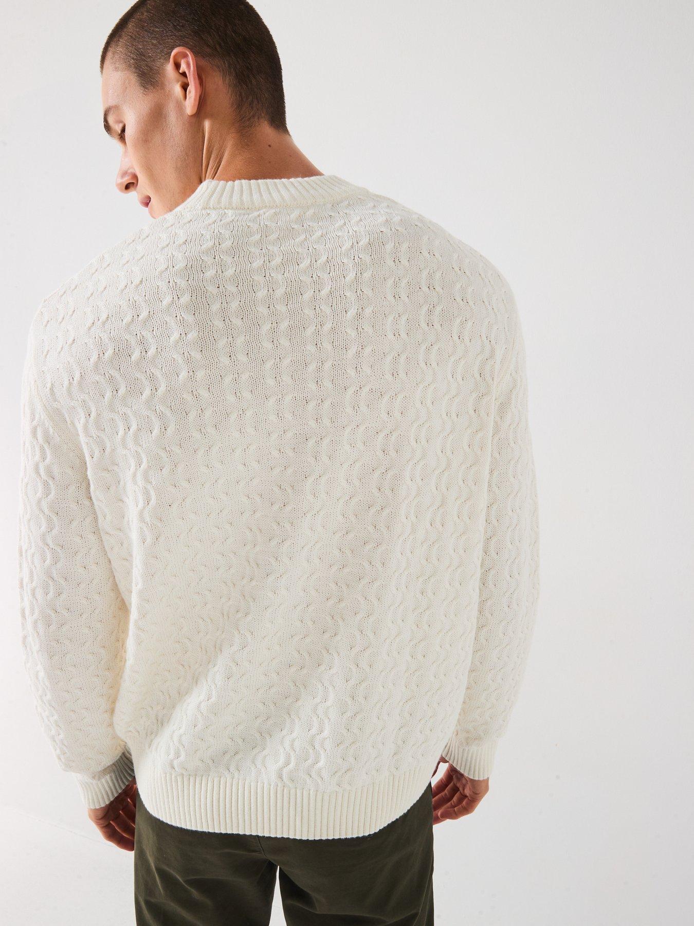 Image 2 of 6 of Selected Homme Philip Long Sleeve Relaxed Fit Knitted Jumper - Cream
