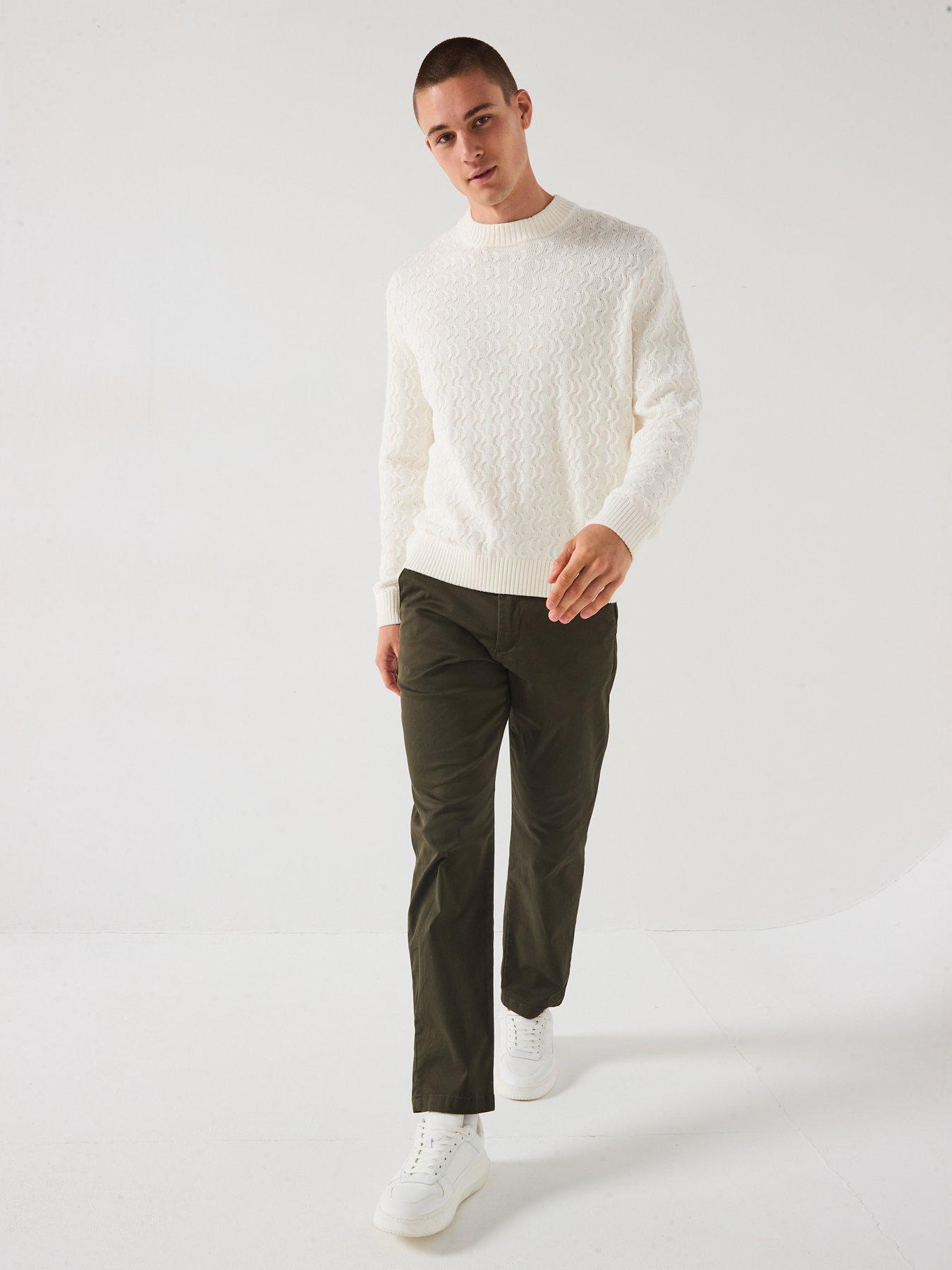 Image 5 of 6 of Selected Homme Philip Long Sleeve Relaxed Fit Knitted Jumper - Cream