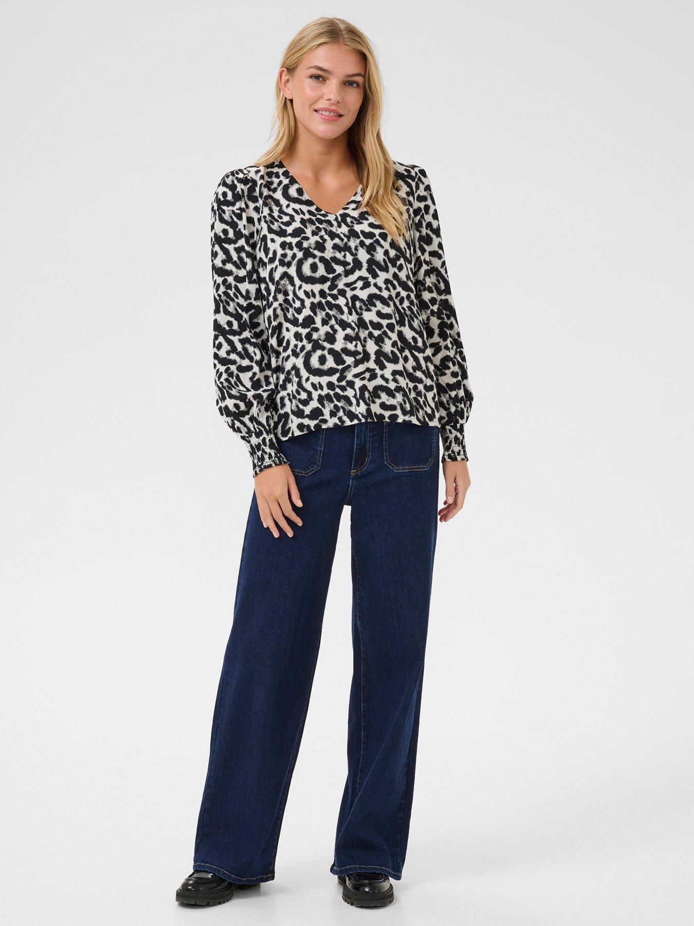 back image of kaffe-lianna-long-sleeve-blouse-multi