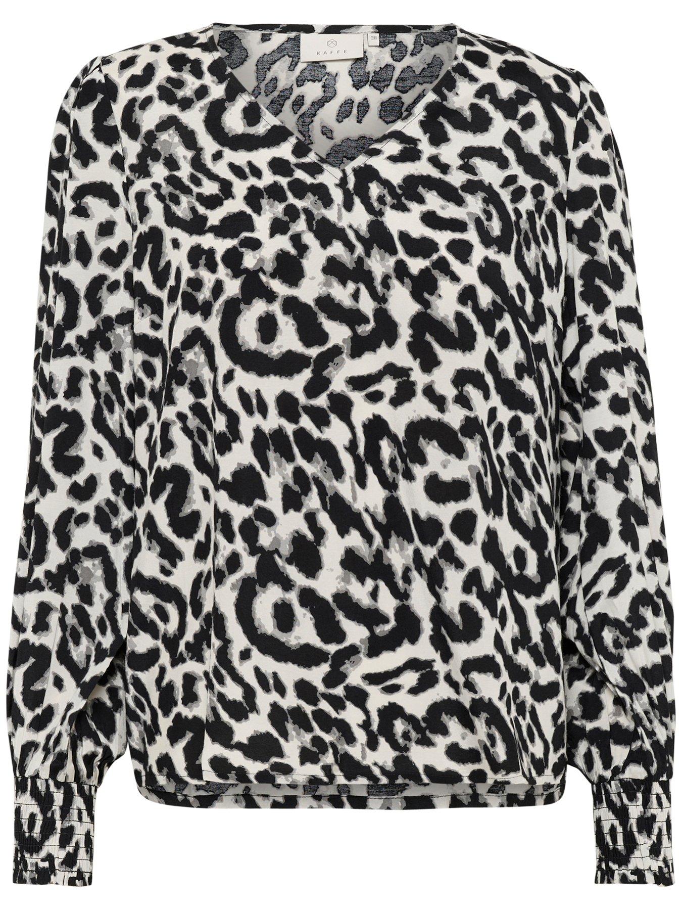  image of kaffe-lianna-long-sleeve-blouse-multi