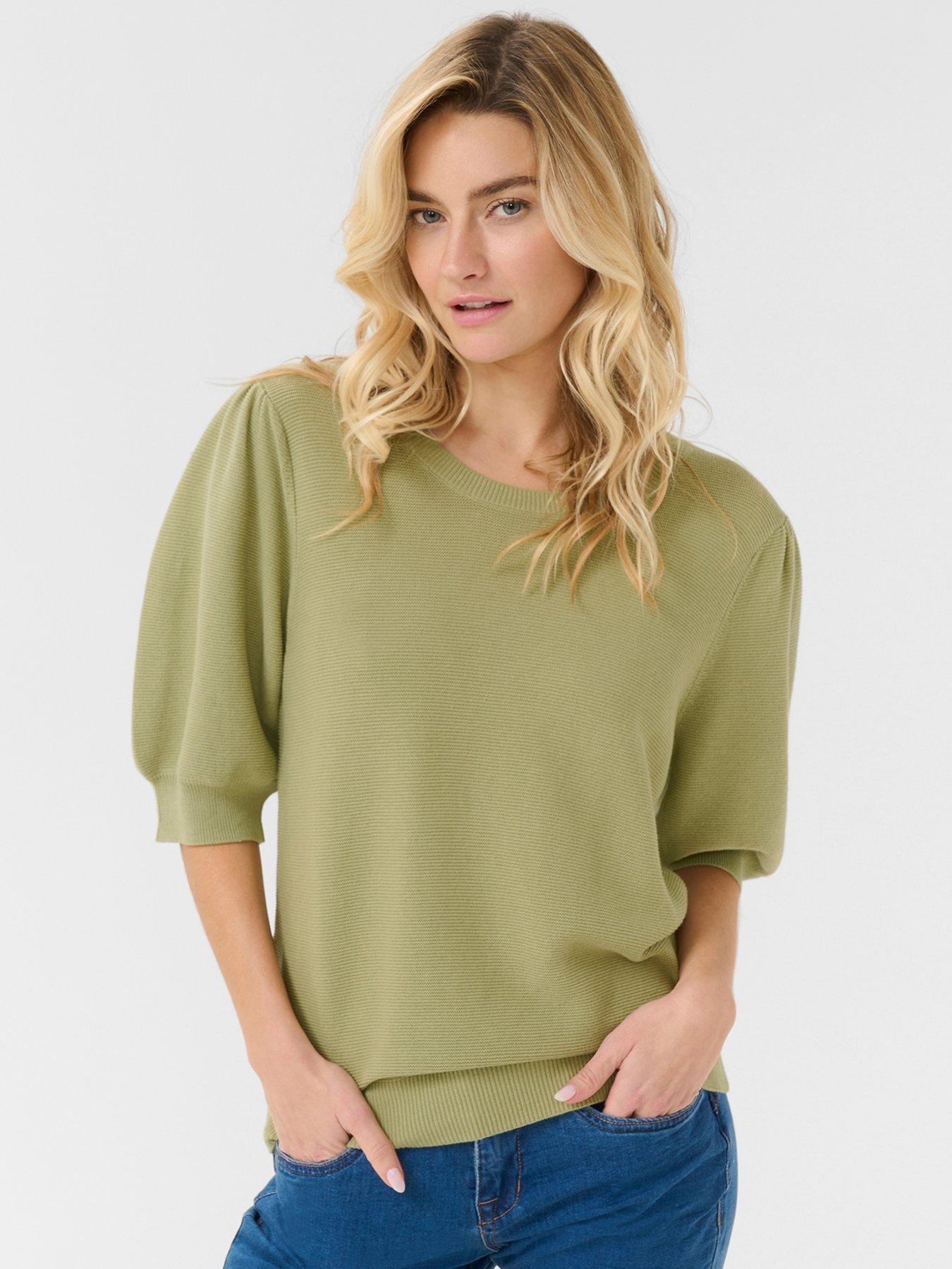cream-short-sleeve-pullover-green