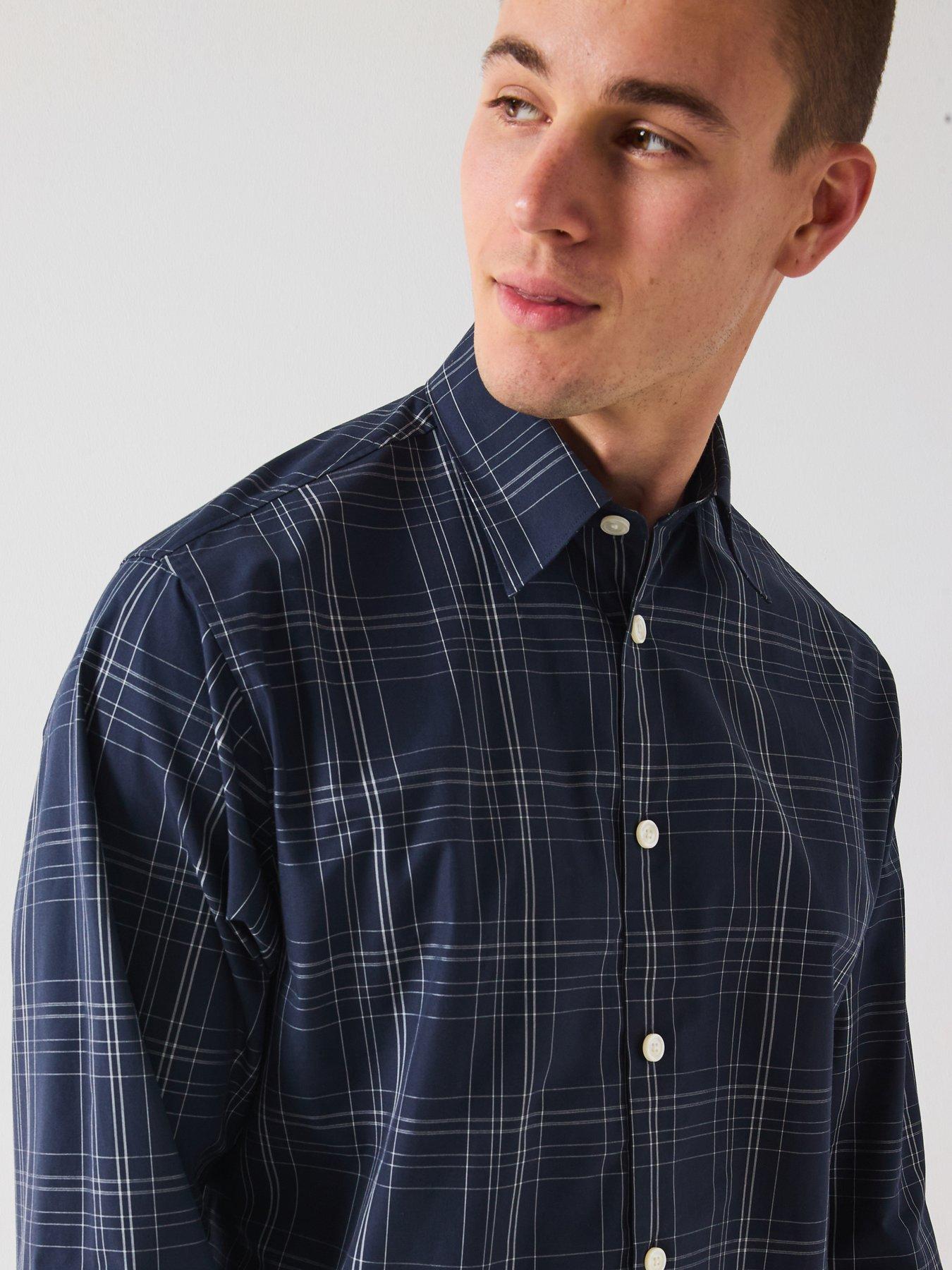  image of selected-ben-long-sleeve-checked-casual-shirt