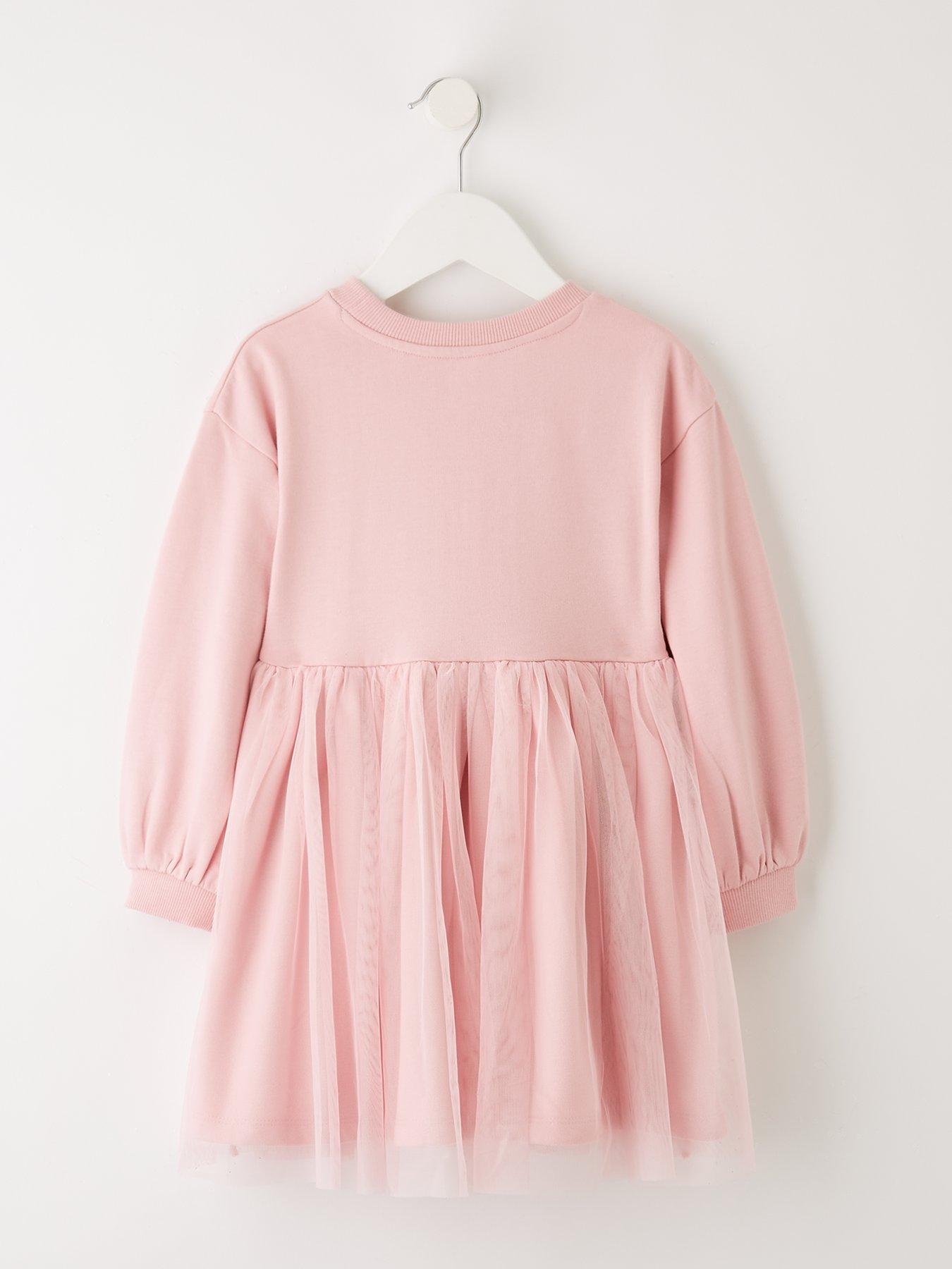 Image 2 of 4 of The Very Collection Girls Christmas Reindeer Sweat Dress - Pink
