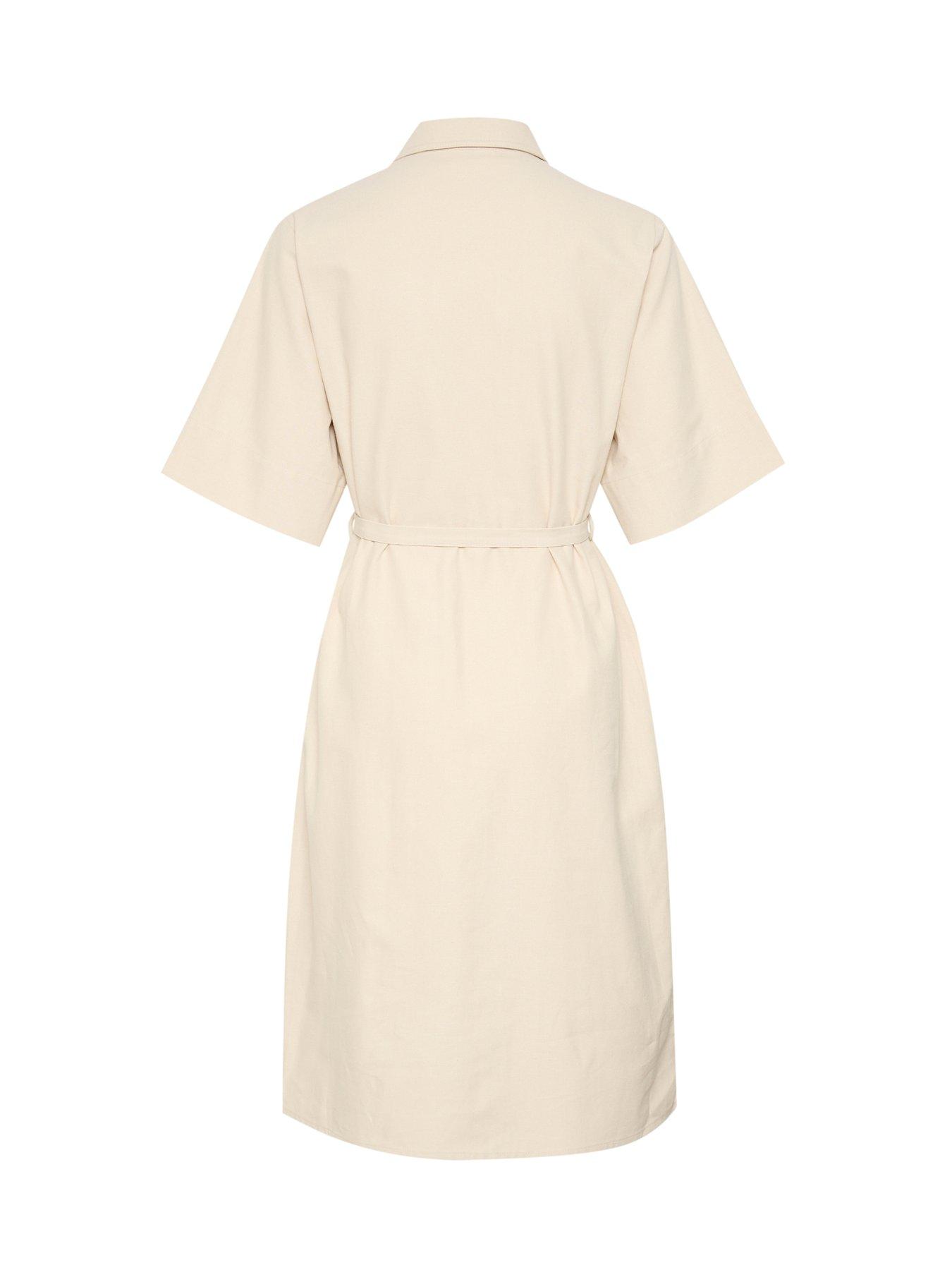  image of soaked-in-luxury-linnena-dress-beige
