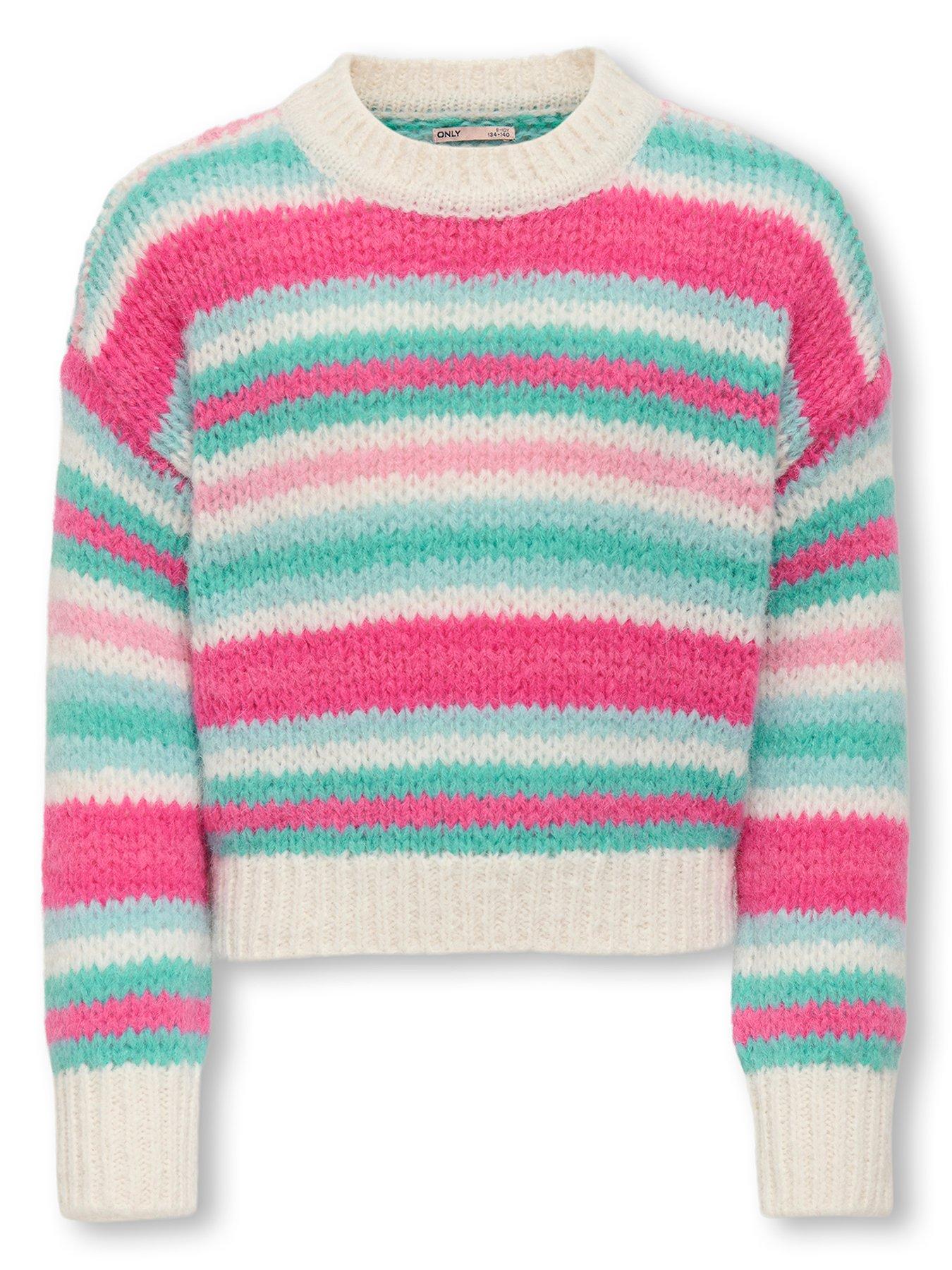 only-kids-girls-stripe-chunky-knitted-jumper-multi