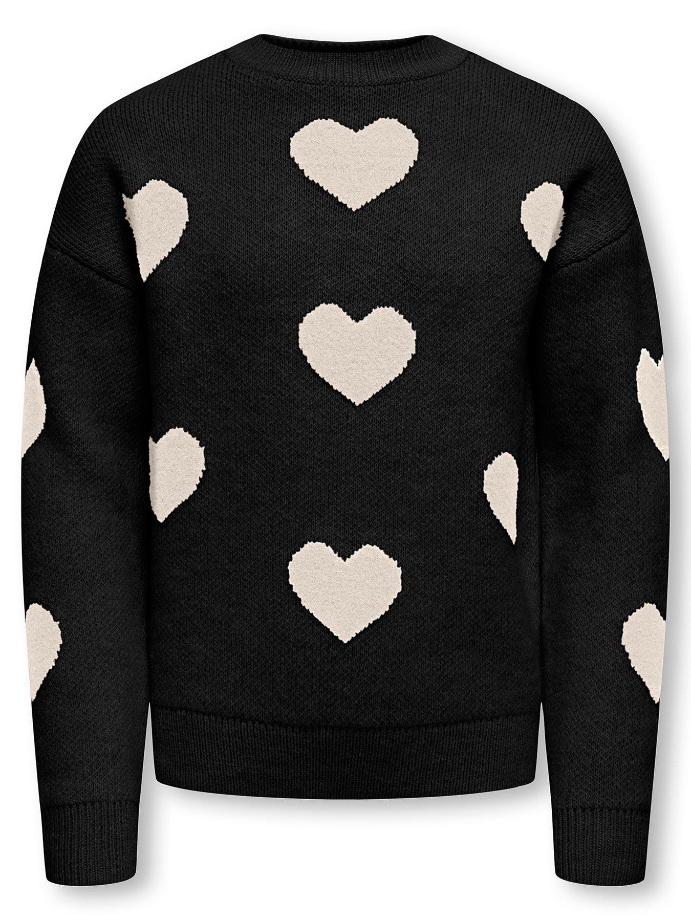 only-kids-girls-heart-jacquard-knitted-jumper-black