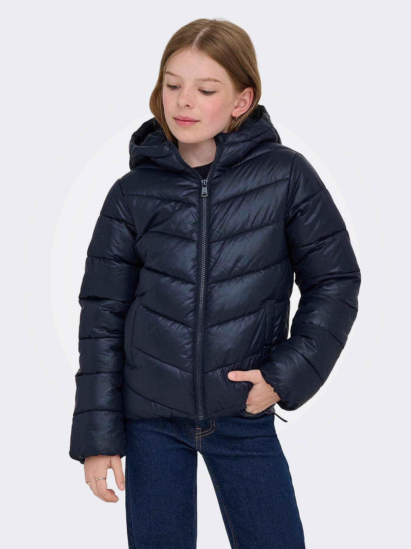 undefined Girls Lightweight Quilted Jacket - Navy