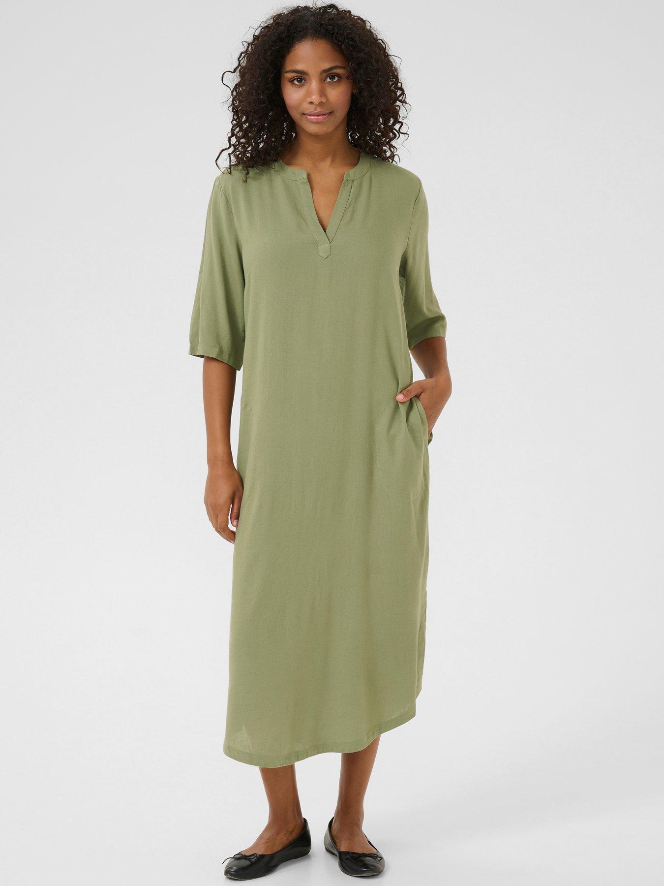 kaffe-milia-kaftan-dress-green