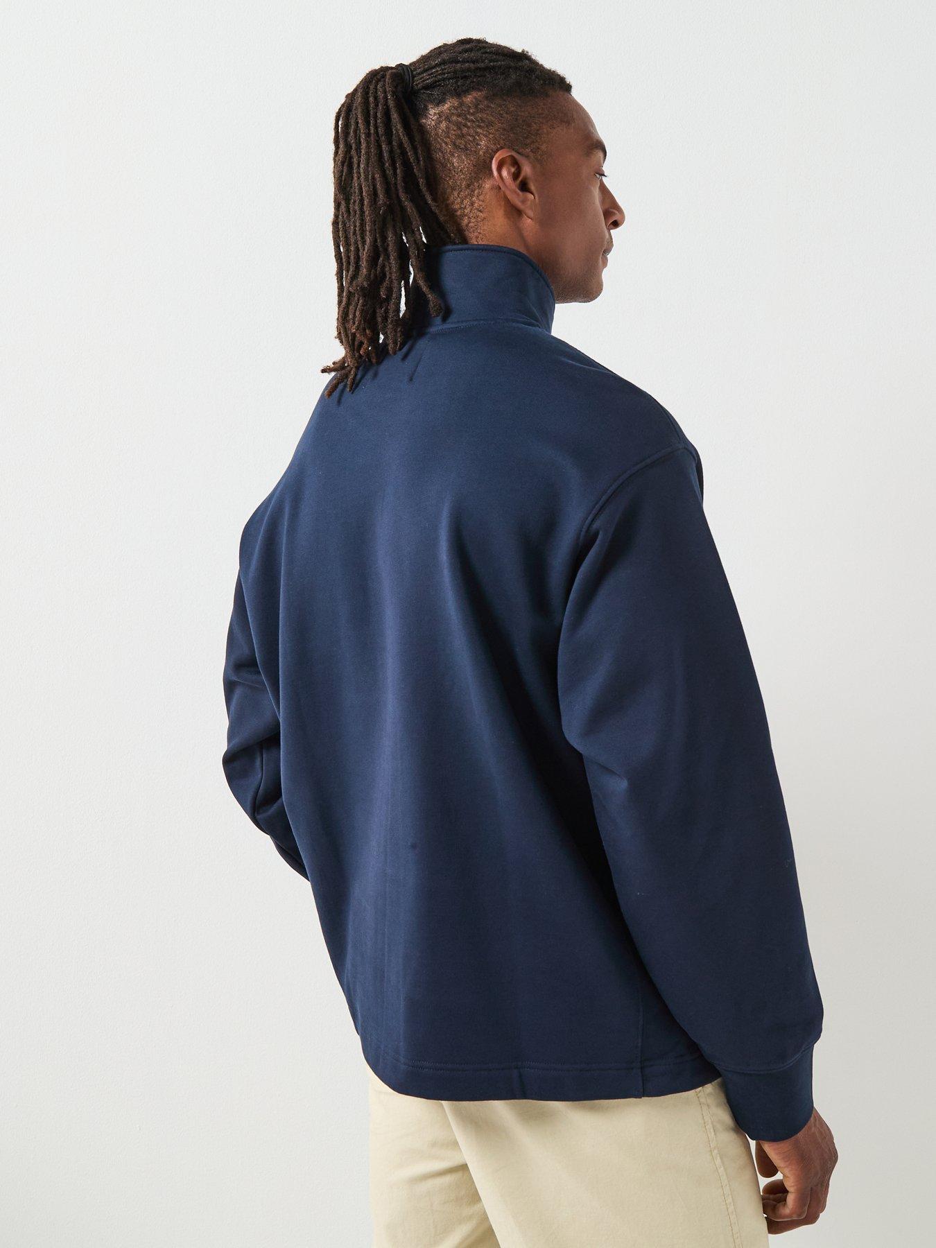 stillFront image of selected-aron-long-sleeve-half-zip-sweat-navy
