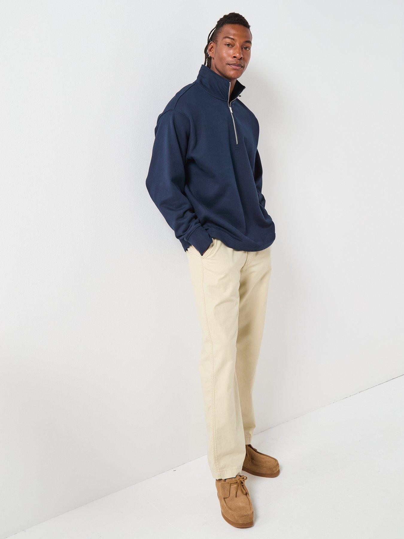  image of selected-aron-long-sleeve-half-zip-sweat-navy