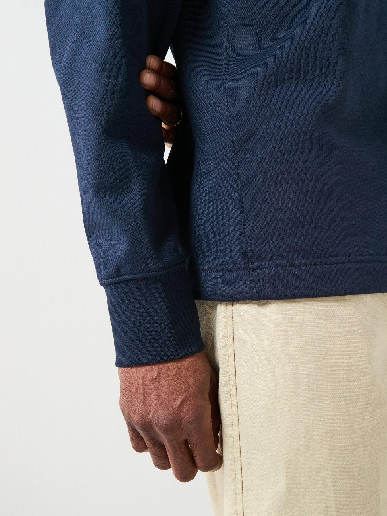  image of selected-aron-long-sleeve-half-zip-sweat-navy