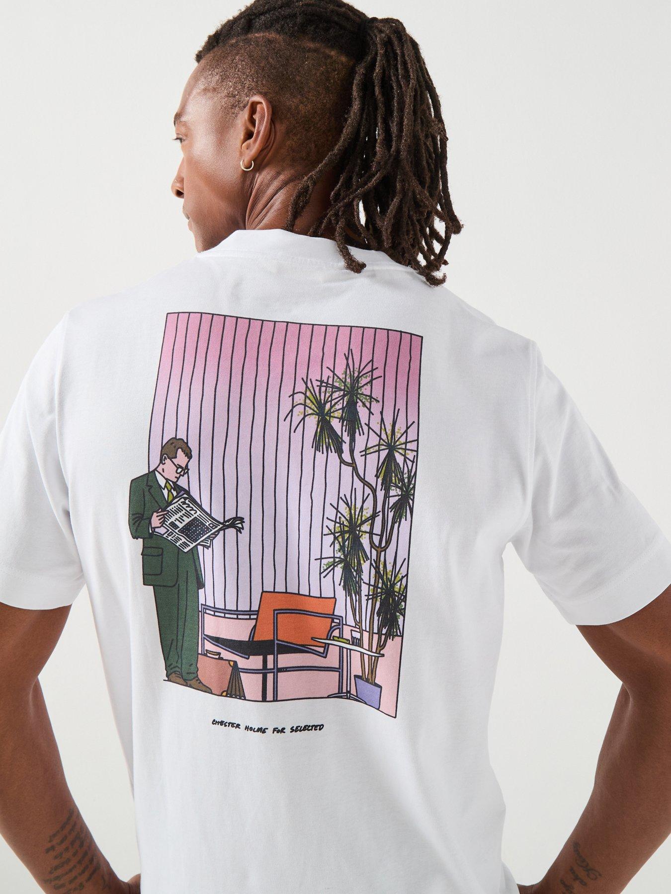  image of selected-homme-pete-short-sleeve-o-neck-t-shirt-white