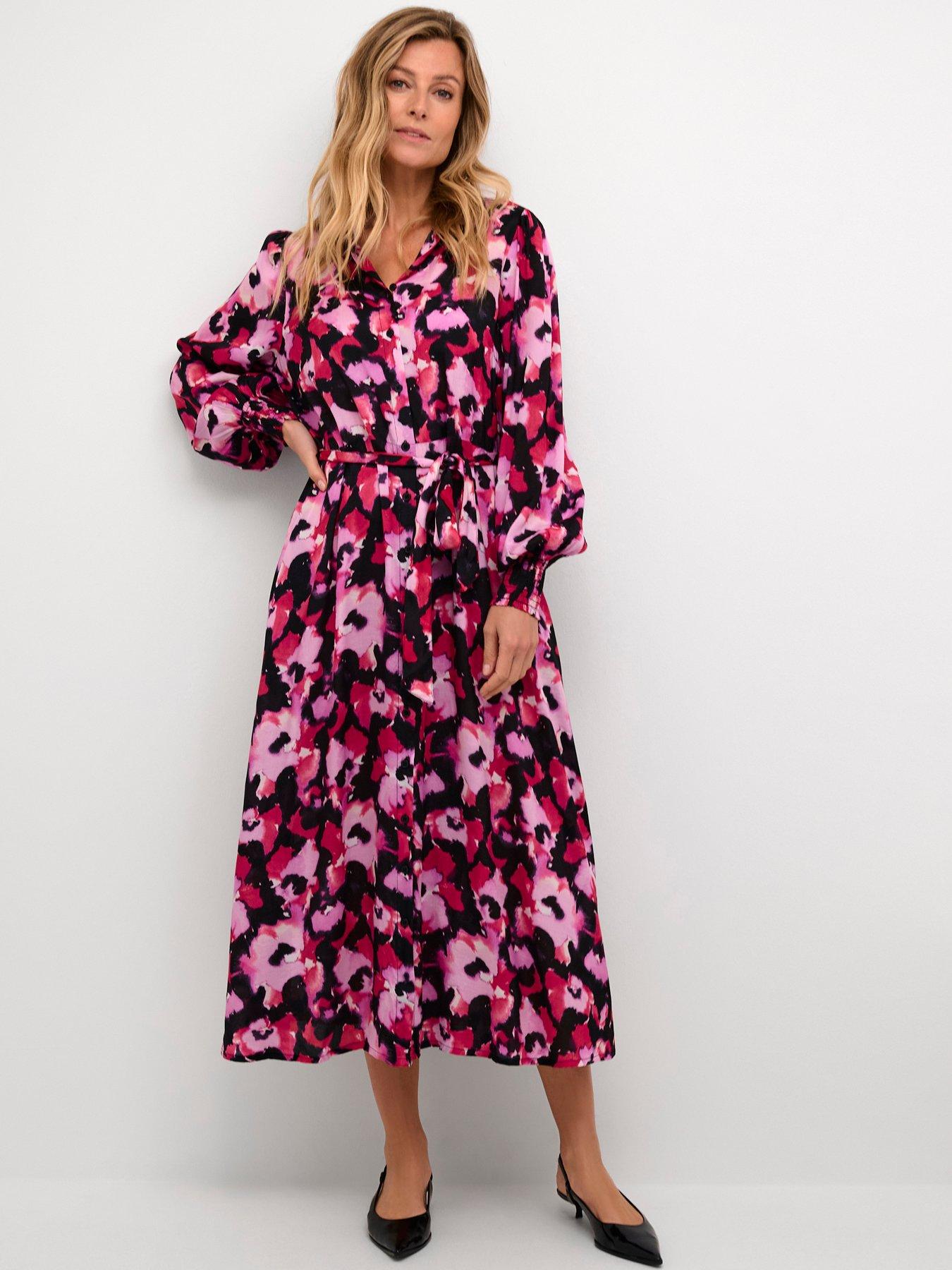 kaffe-pollie-floral-shirt-dress-pink