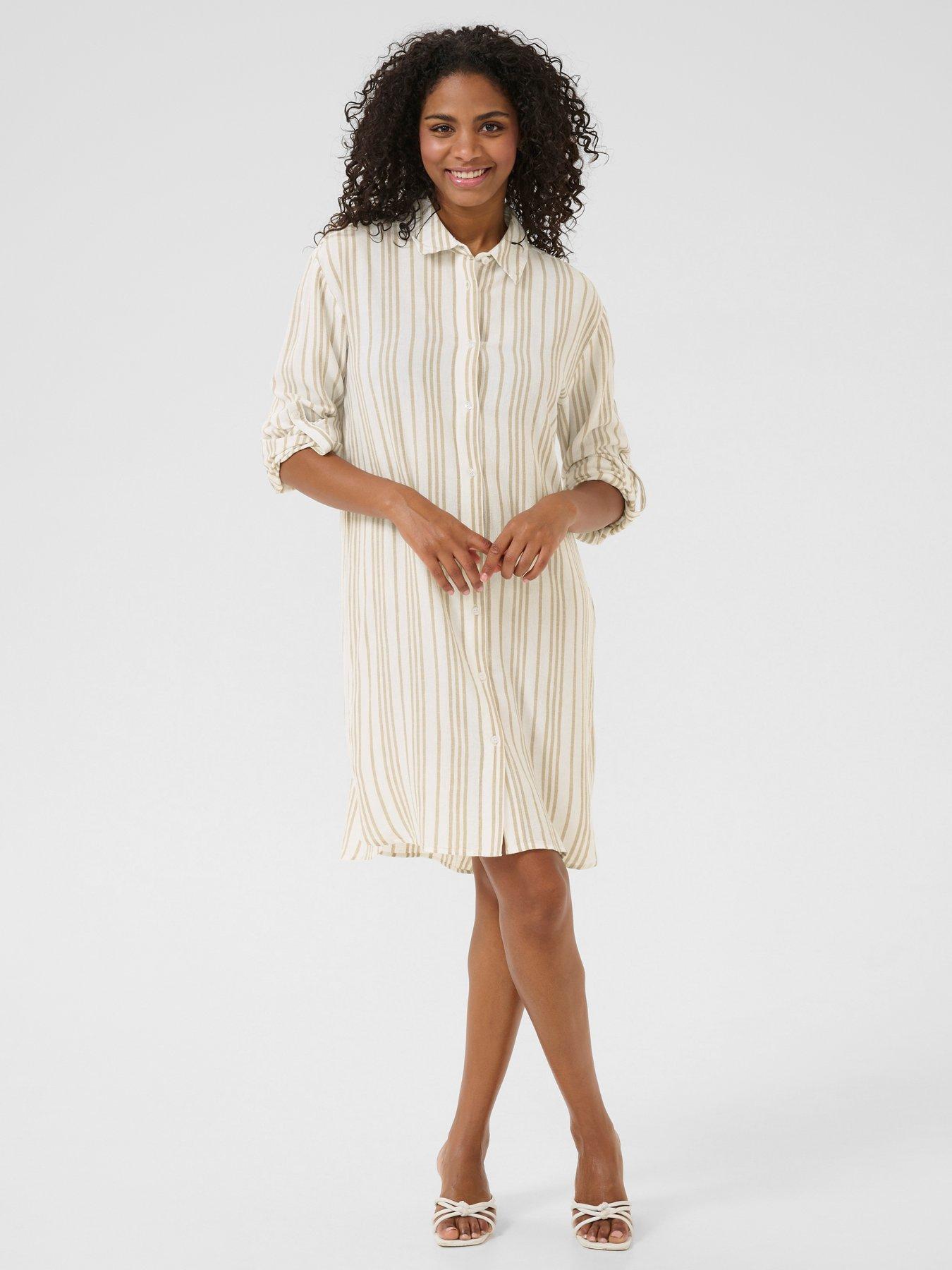 undefined Milia Shirt Dress - Neutral