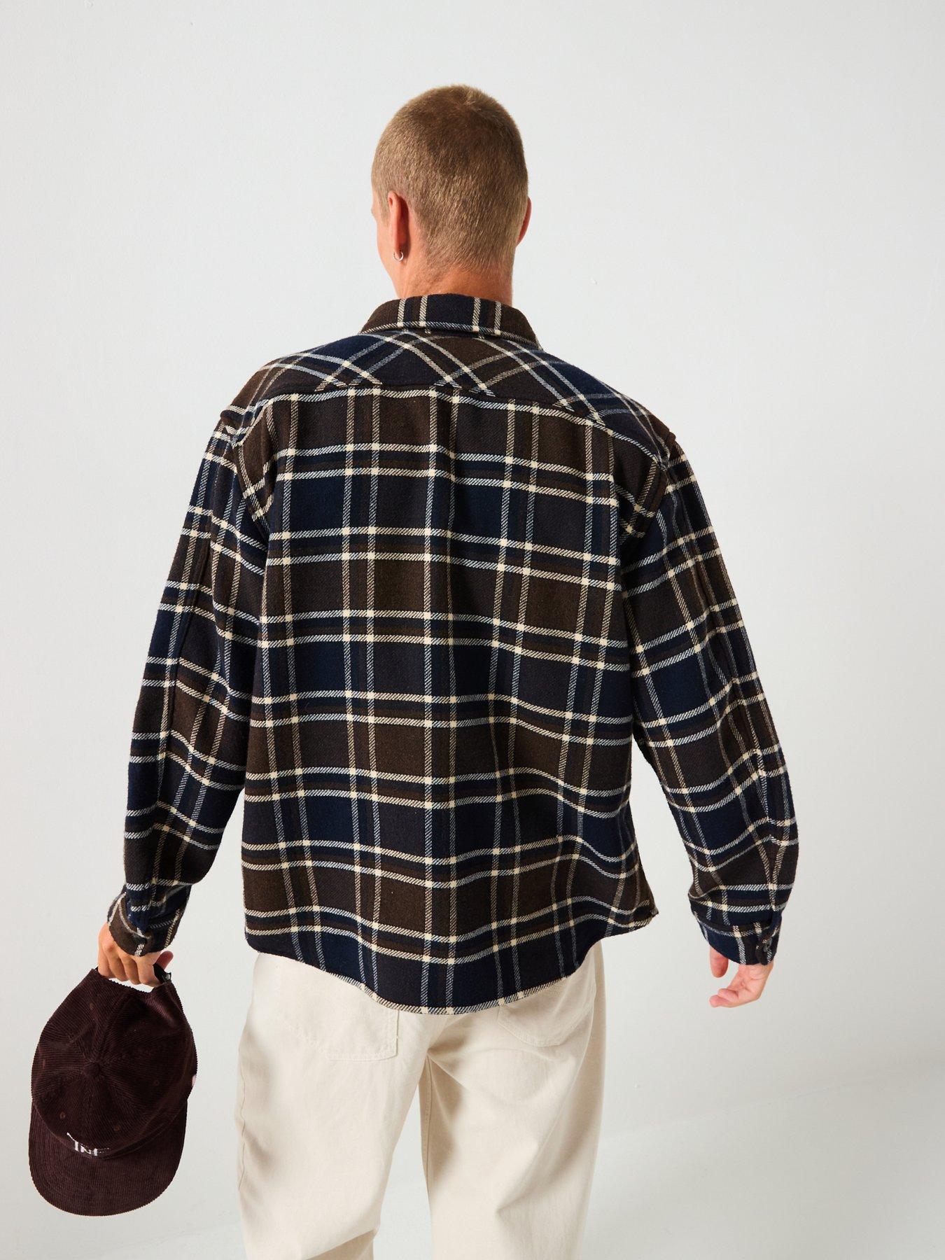  image of selected-homme-pablo-wool-checked-casual-shirt-brown