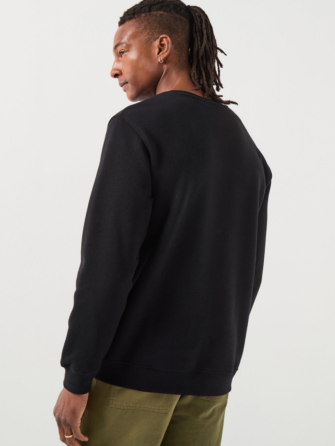  image of selected-homme-hankie-logo-crew-neck-sweat-top-black