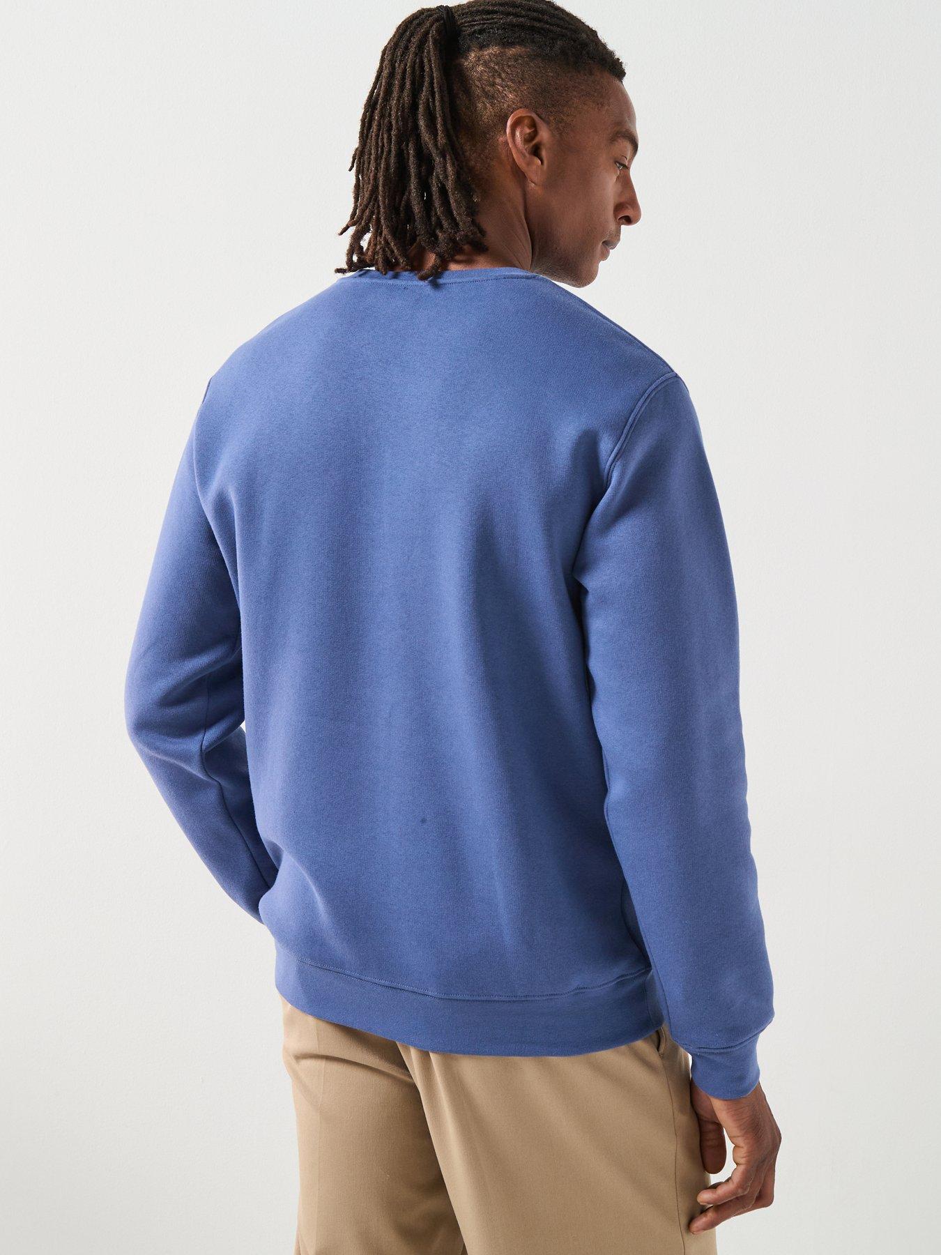  image of selected-homme-hankie-logo-crew-neck-sweat-top-blue