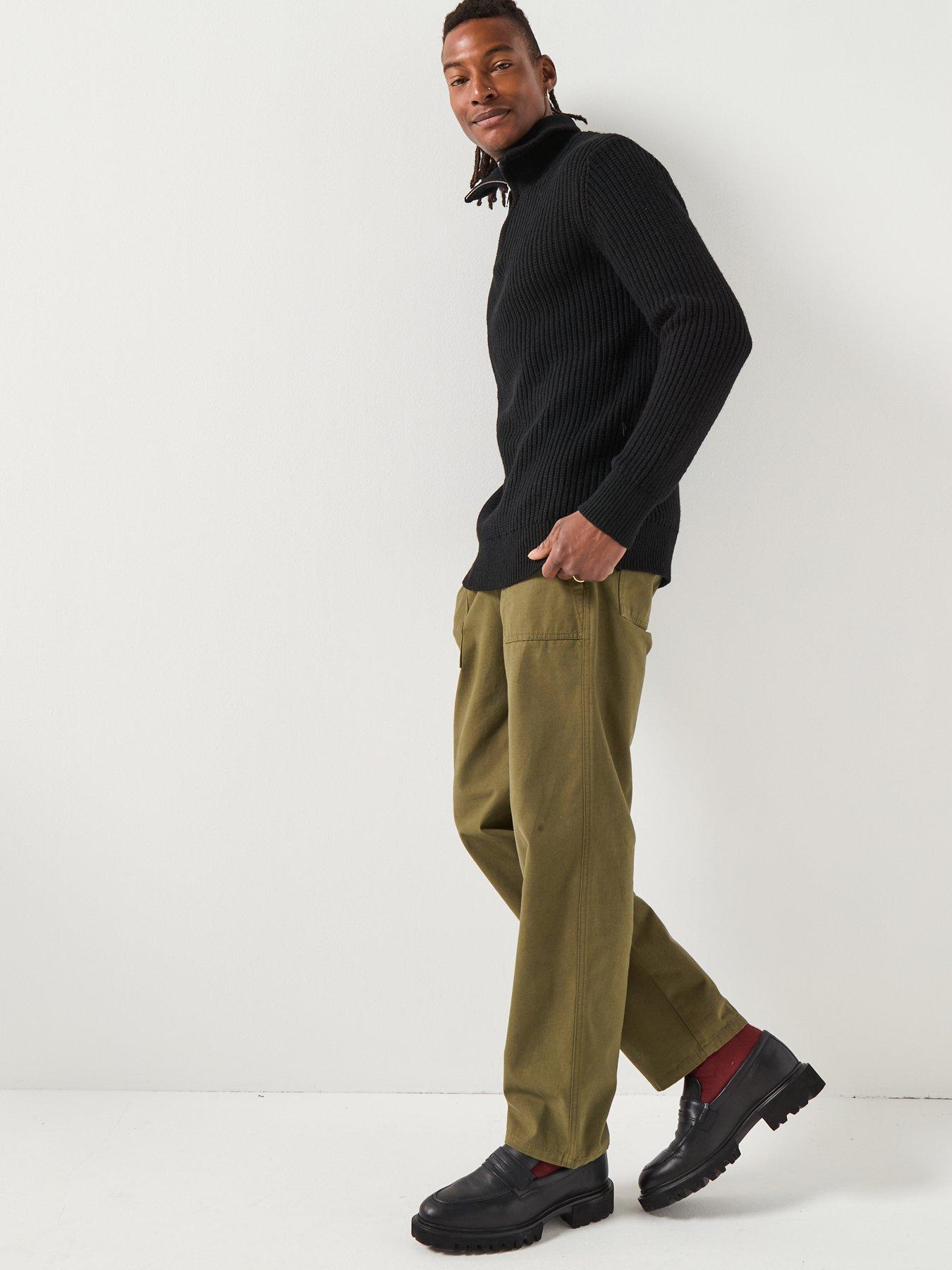  image of selected-homme-land-half-zip-knitted-jumper-black