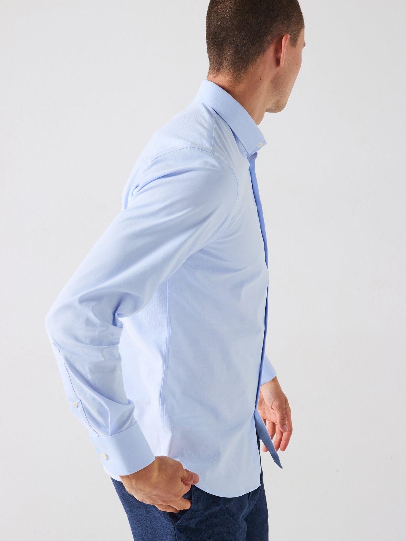 Image 6 of 6 of Selected Homme Slim Performance Long Sleeve Formal Shirt - Blue