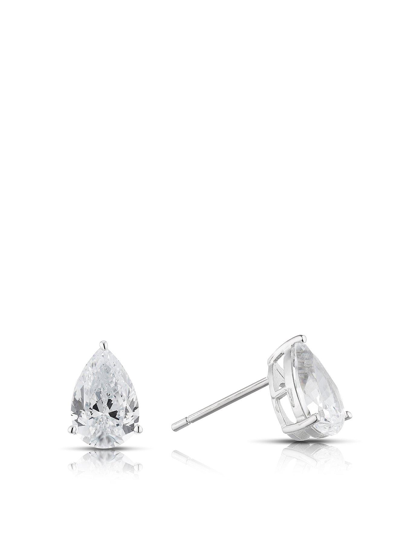 front image of h-samuel-sterling-silver-earrings-pear-shaped-cubic-zirconia-stud-earrings
