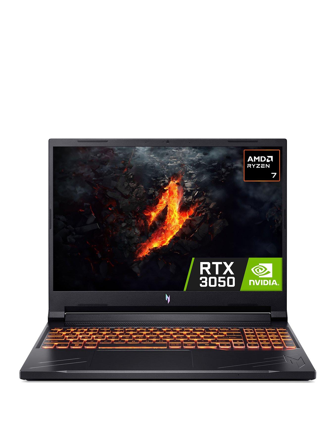 front image of acer-nitro-v16-gaming-laptop-16in-wuxga-165hz-geforce-rtx-3050-amd-ryzen-7-8845hs-16gb-ram-512gb-ssd-black
