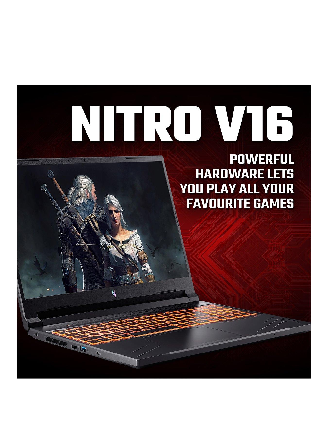 stillFront image of acer-nitro-v16-gaming-laptop-16in-wuxga-165hz-geforce-rtx-3050-amd-ryzen-7-8845hs-16gb-ram-512gb-ssd-black