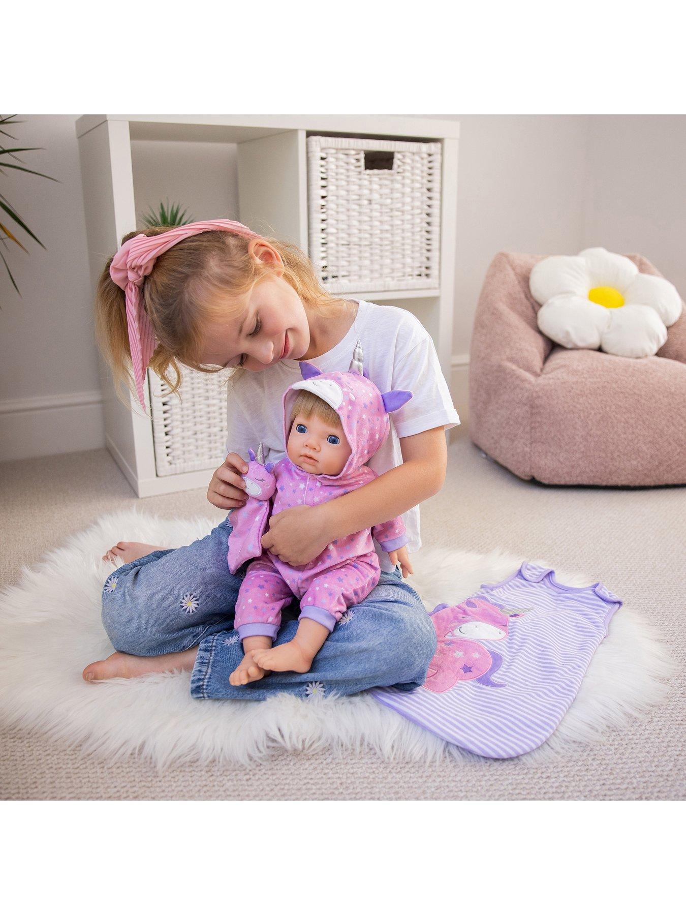  image of tiny-treasures-sleepy-unicorn-doll-set