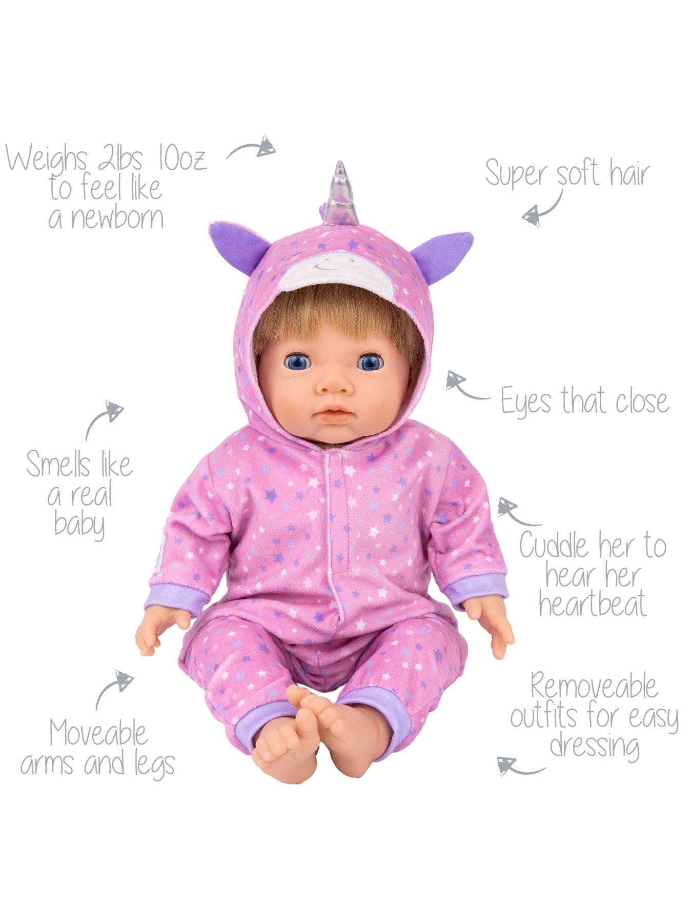  image of tiny-treasures-sleepy-unicorn-doll-set