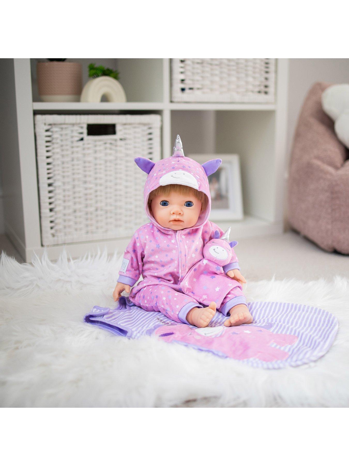  image of tiny-treasures-sleepy-unicorn-doll-set