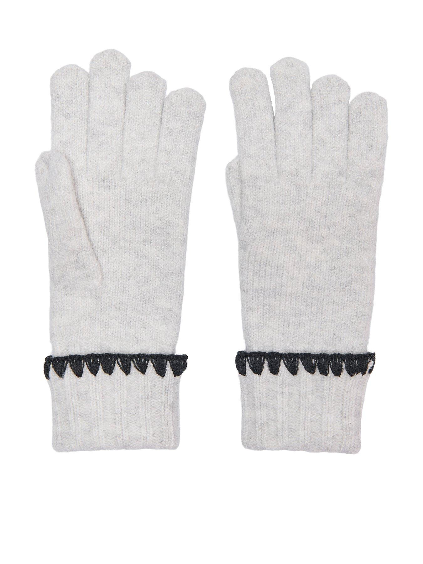 Image 1 of 1 of Only Kids Girls Whipstitch Knitted Gloves - Light Grey