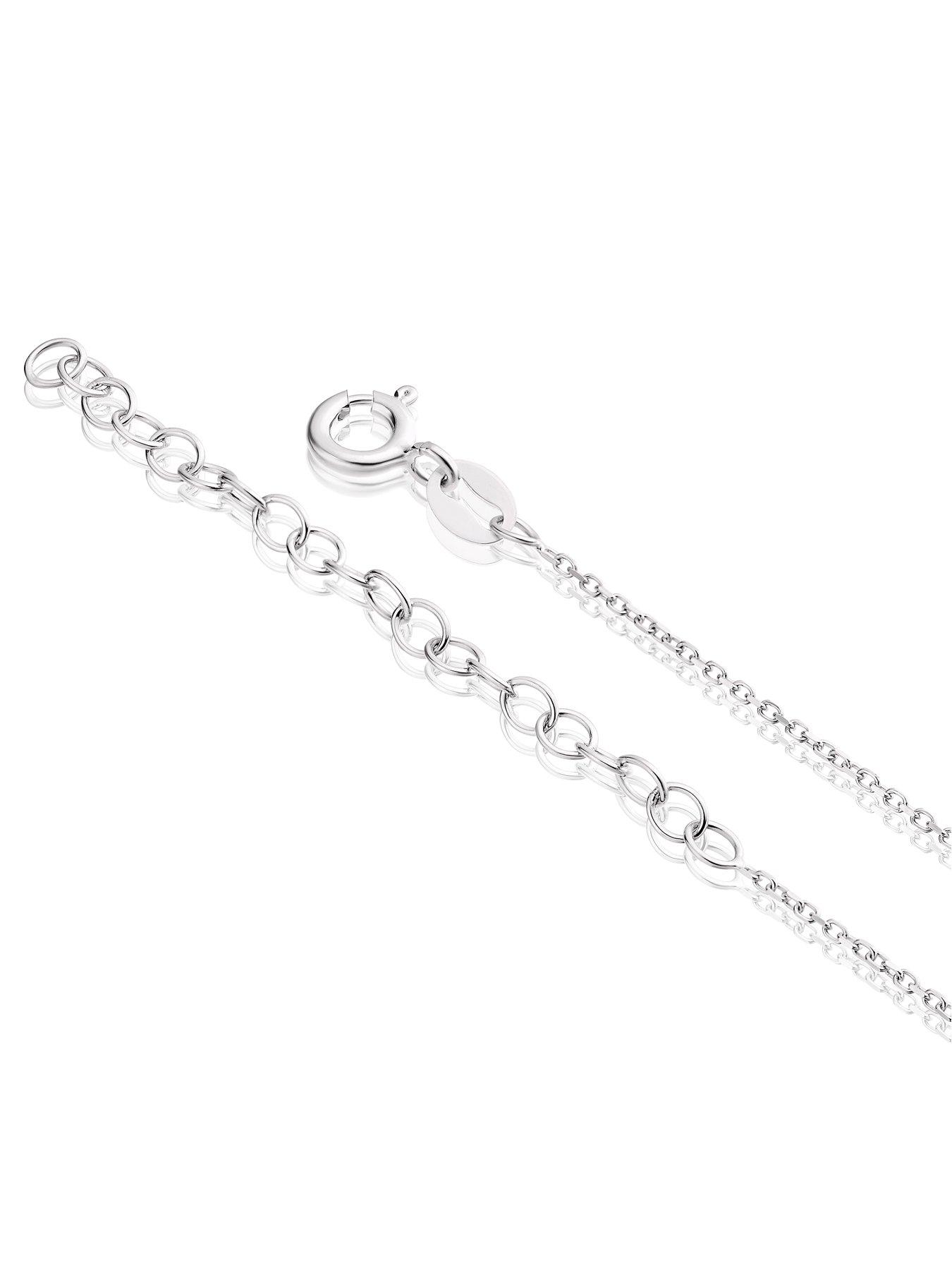  image of h-samuel-sterling-silver-necklace-cubic-zirconia-paveacute-heart-pendant-162-inch-necklace