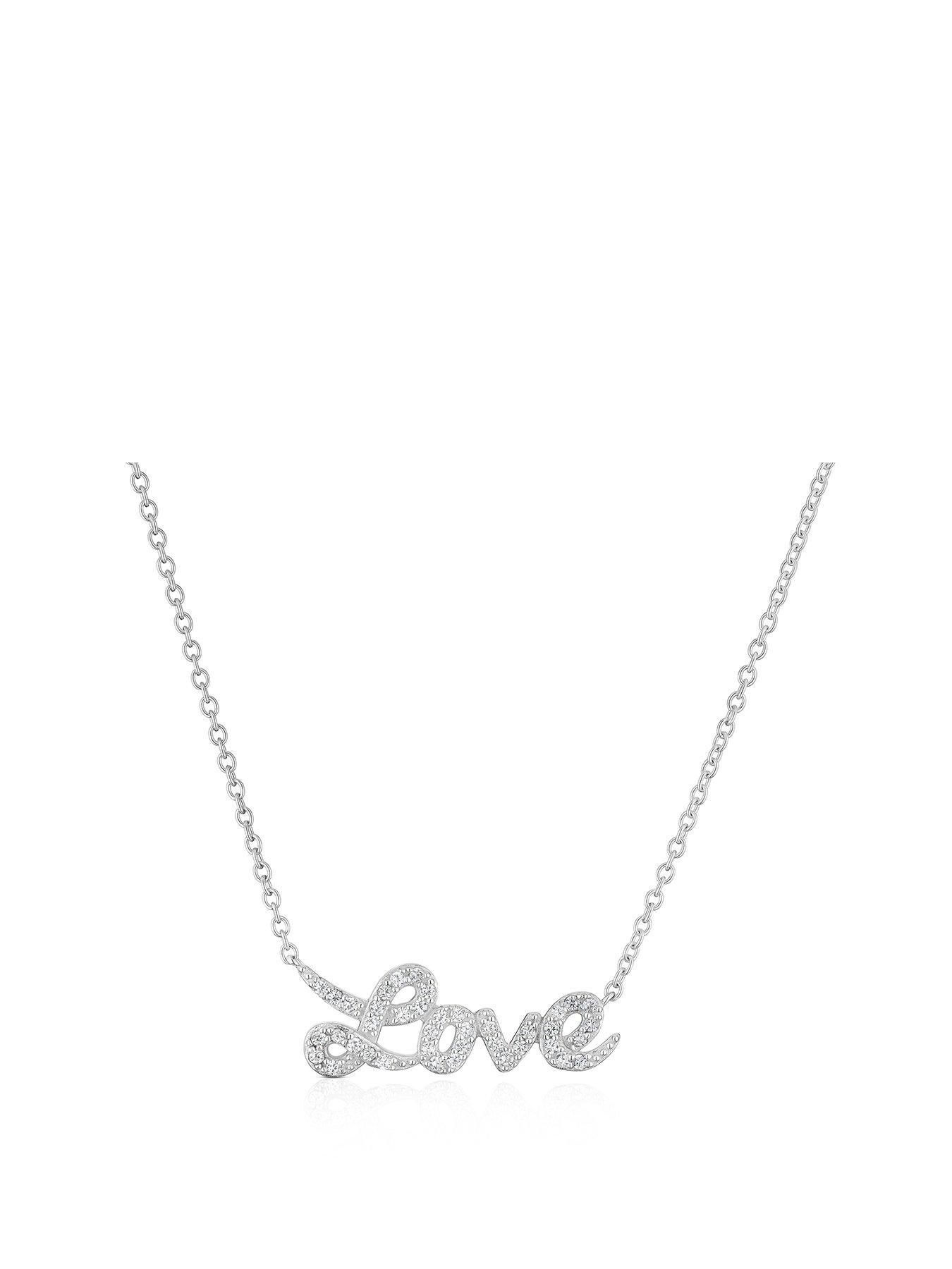front image of h-samuel-sterling-silver-necklace-cubic-zirconia-love-pendant-162-inch-necklace