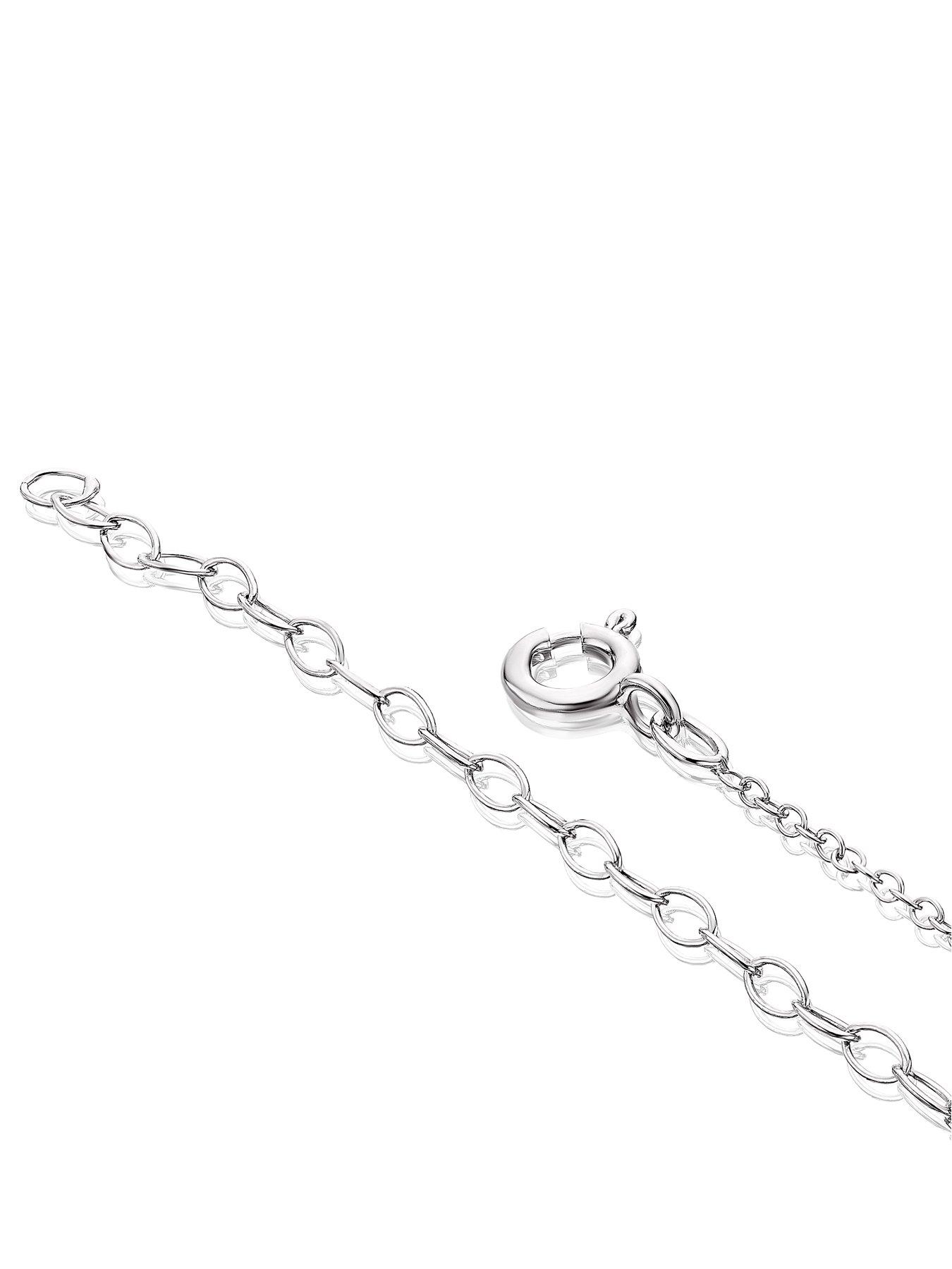  image of h-samuel-sterling-silver-necklace-cubic-zirconia-love-pendant-162-inch-necklace